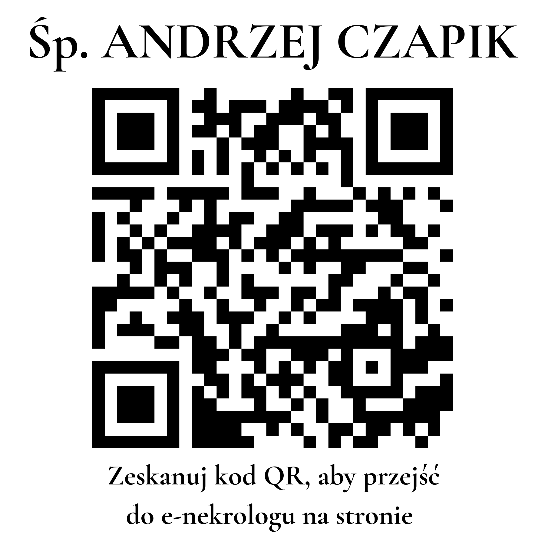 Kod QR do nekrologu ANDRZEJ CZAPIK