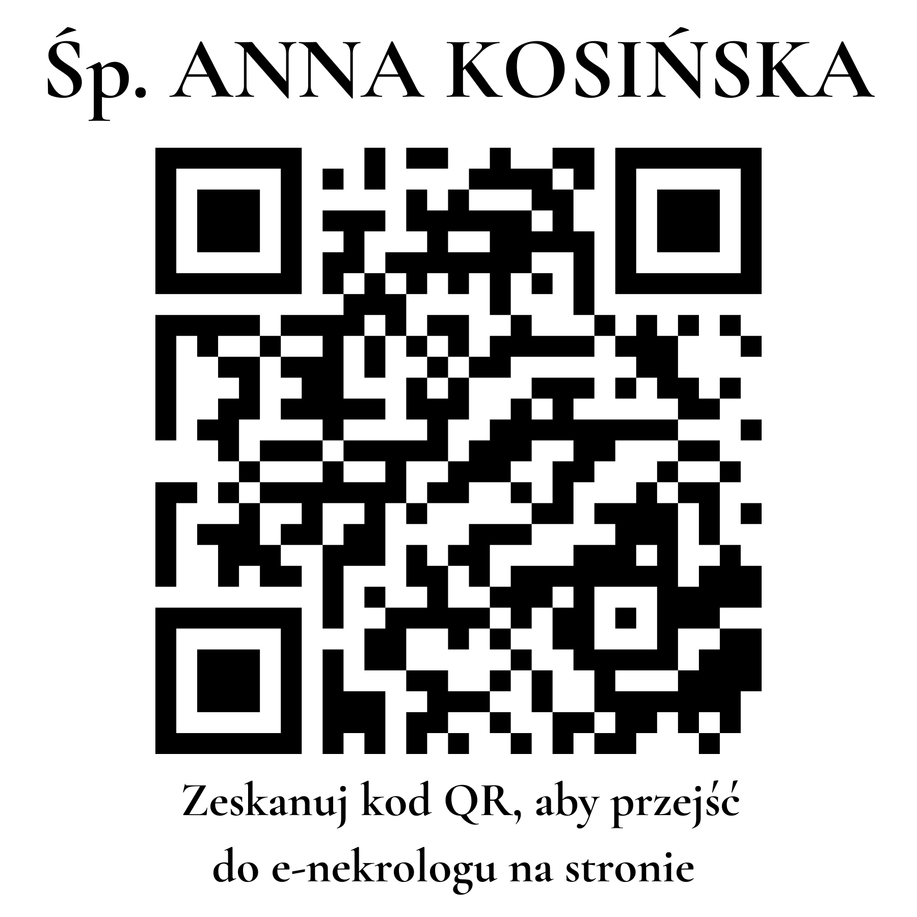 Kod QR do nekrologu ANNA KOSIŃSKA
