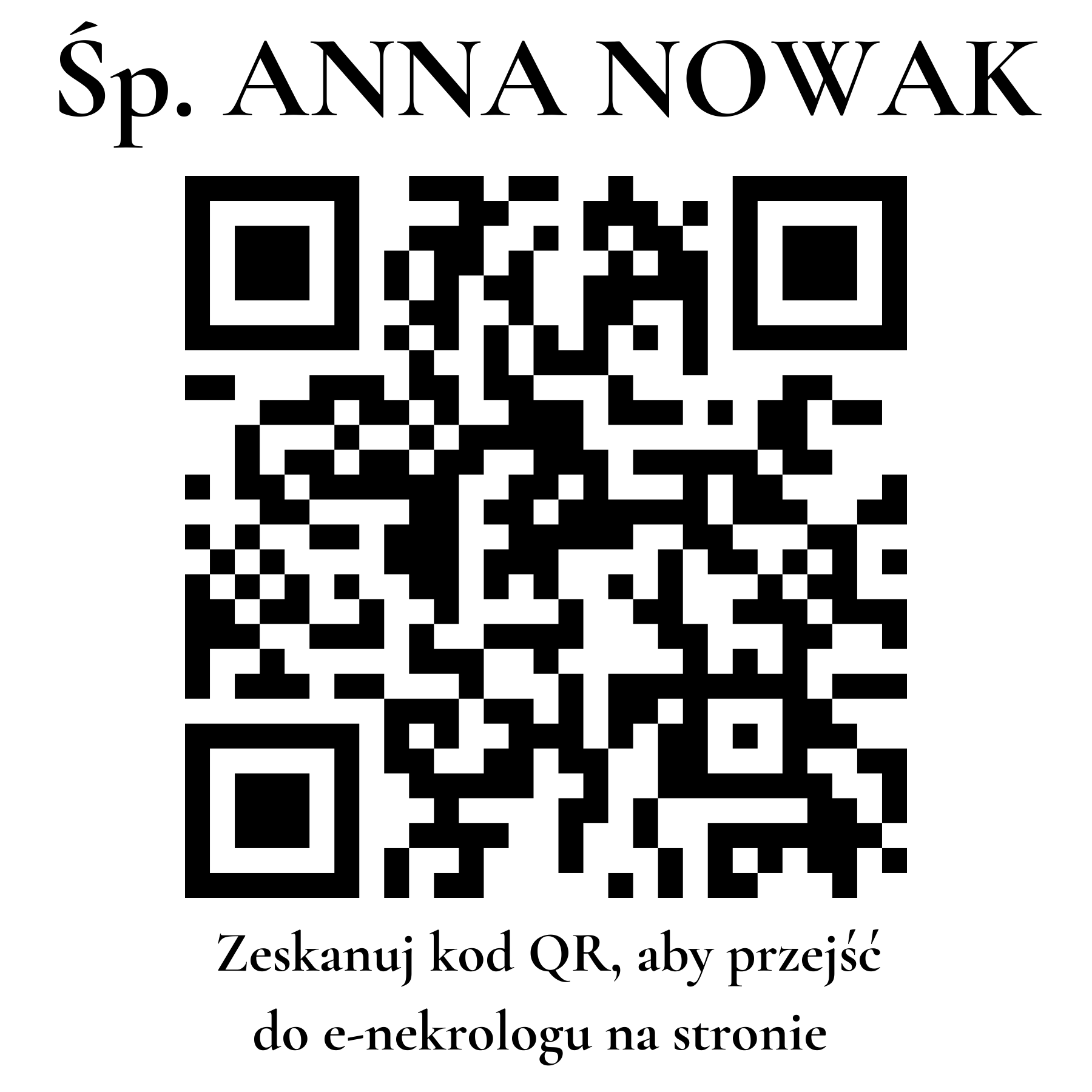 Kod QR do nekrologu ANNA NOWAK