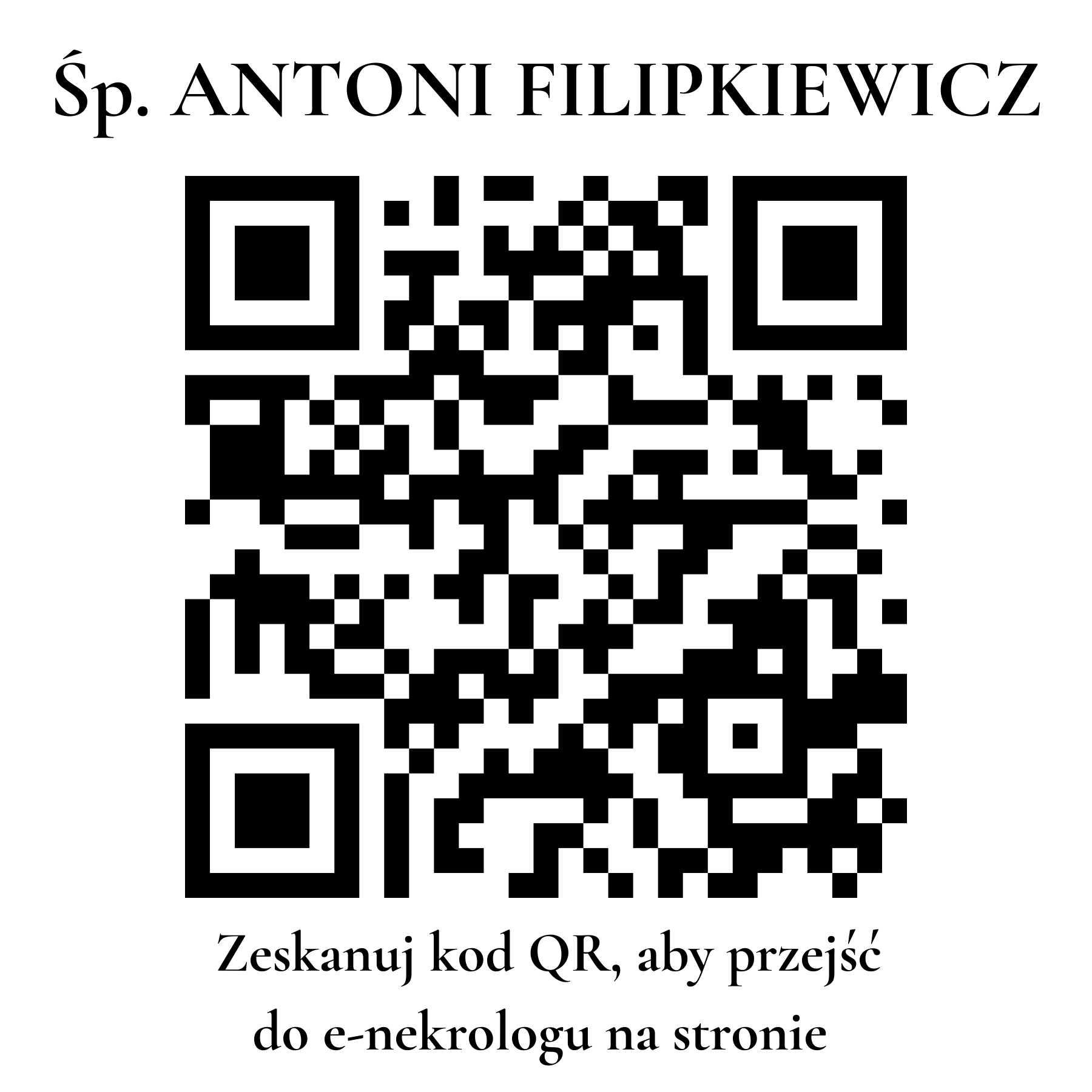 Kod QR do nekrologu ANTONI FILIPKIEWICZ