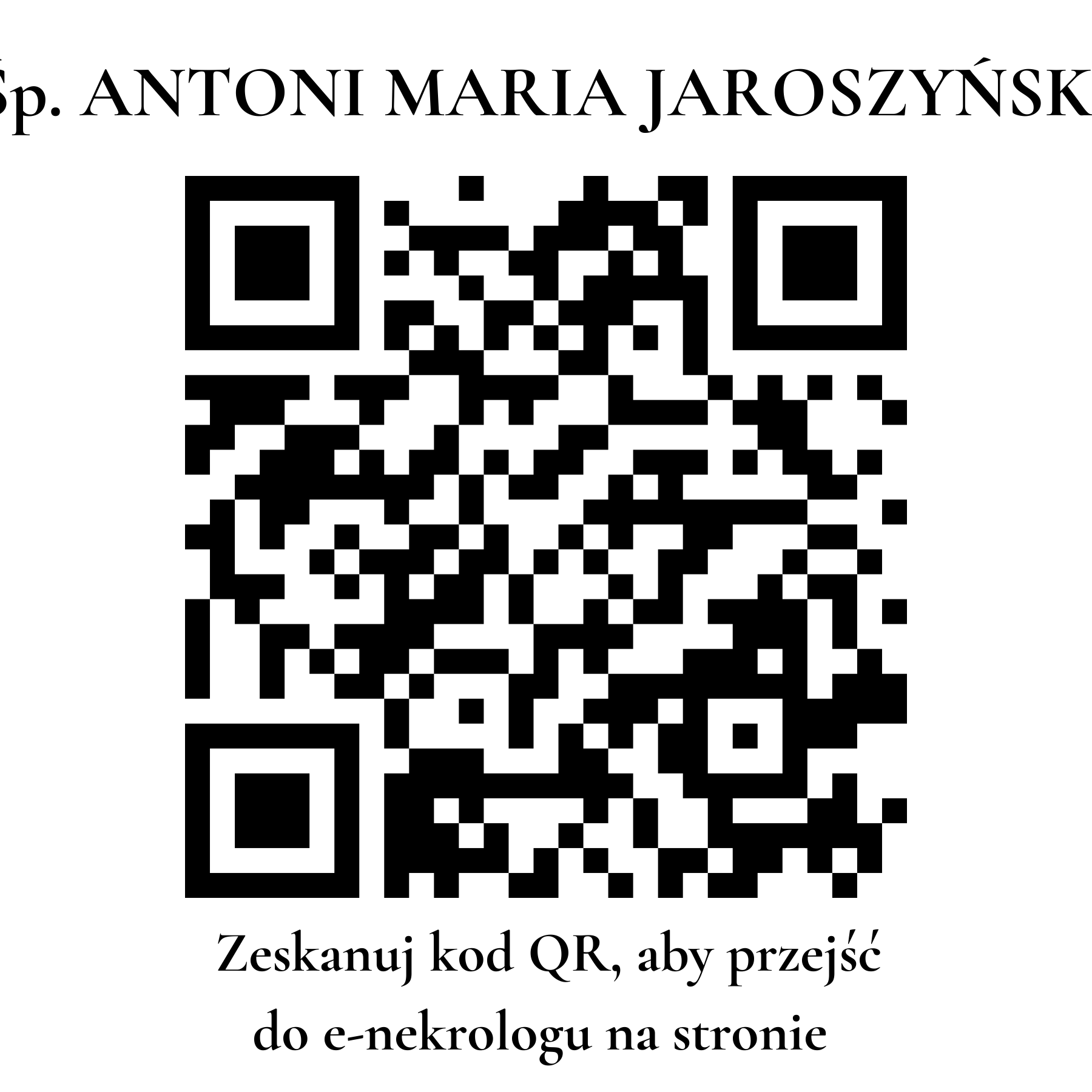 Kod QR do nekrologu ANTONI MARIA JAROSZYŃSKI