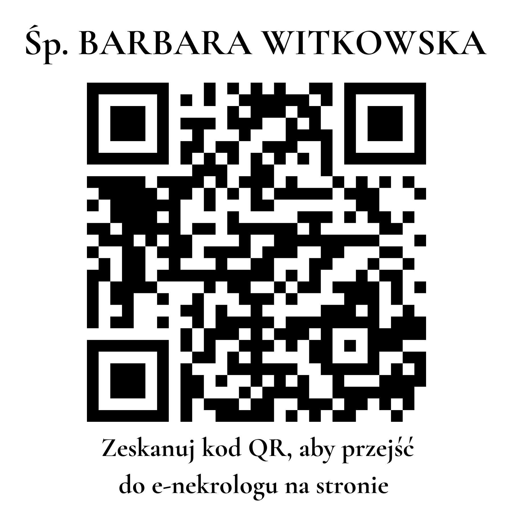 Kod QR do nekrologu BARBARA WITKOWSKA