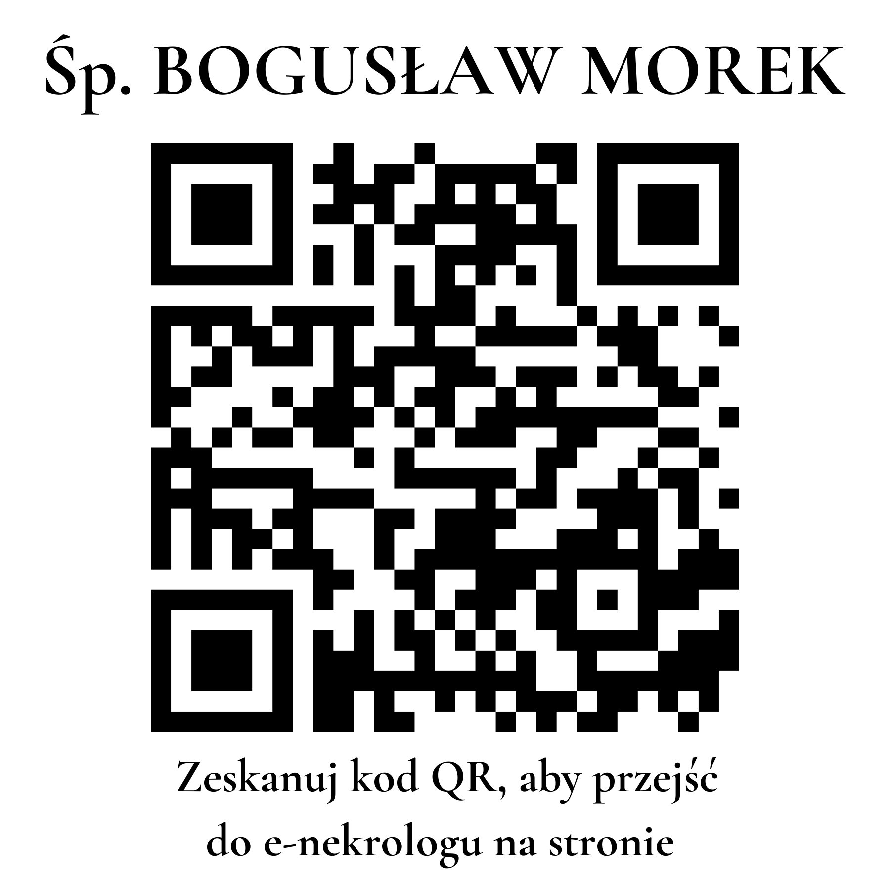 Kod QR do nekrologu BOGUSŁAW MOREK