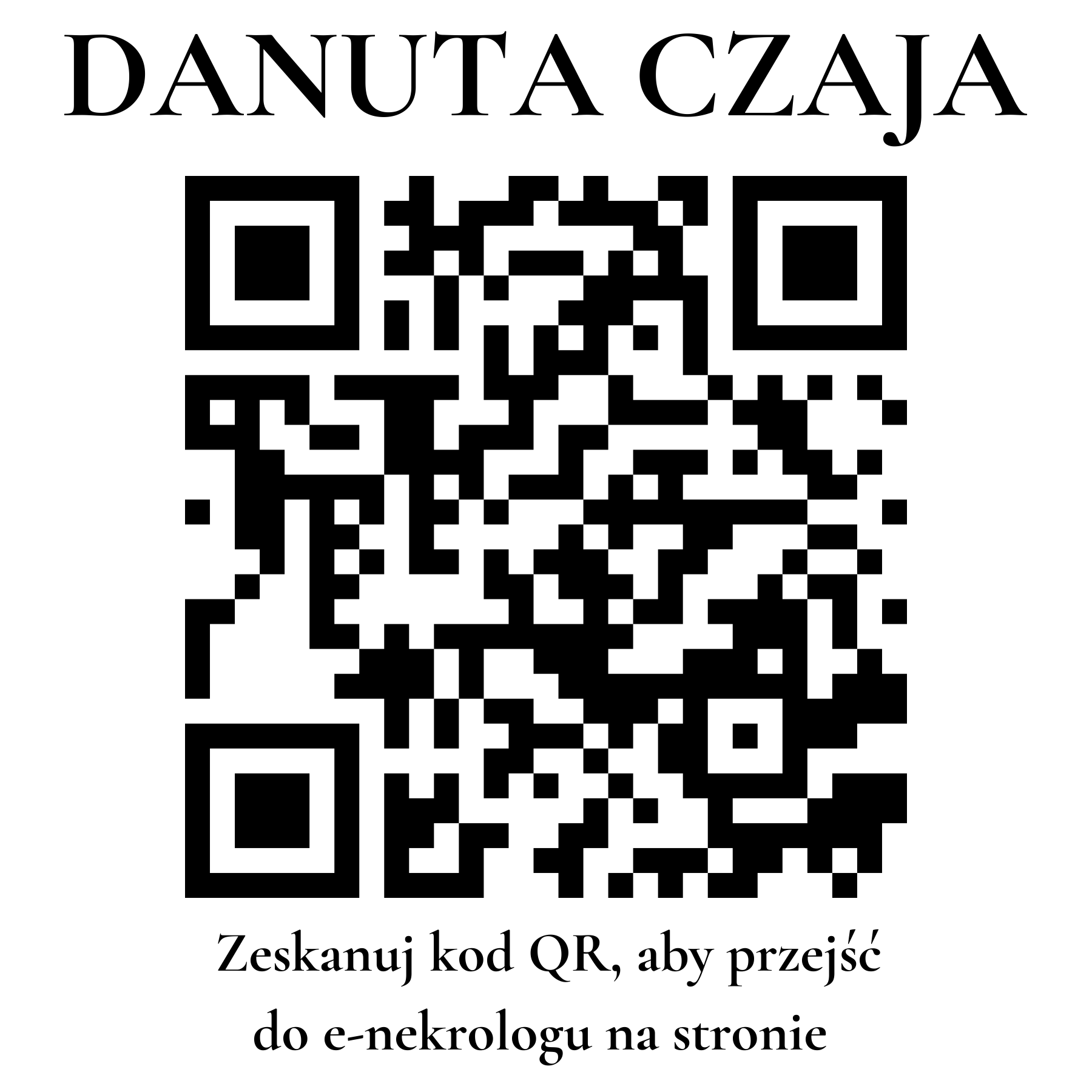Kod QR do nekrologu DANUTA CZAJA