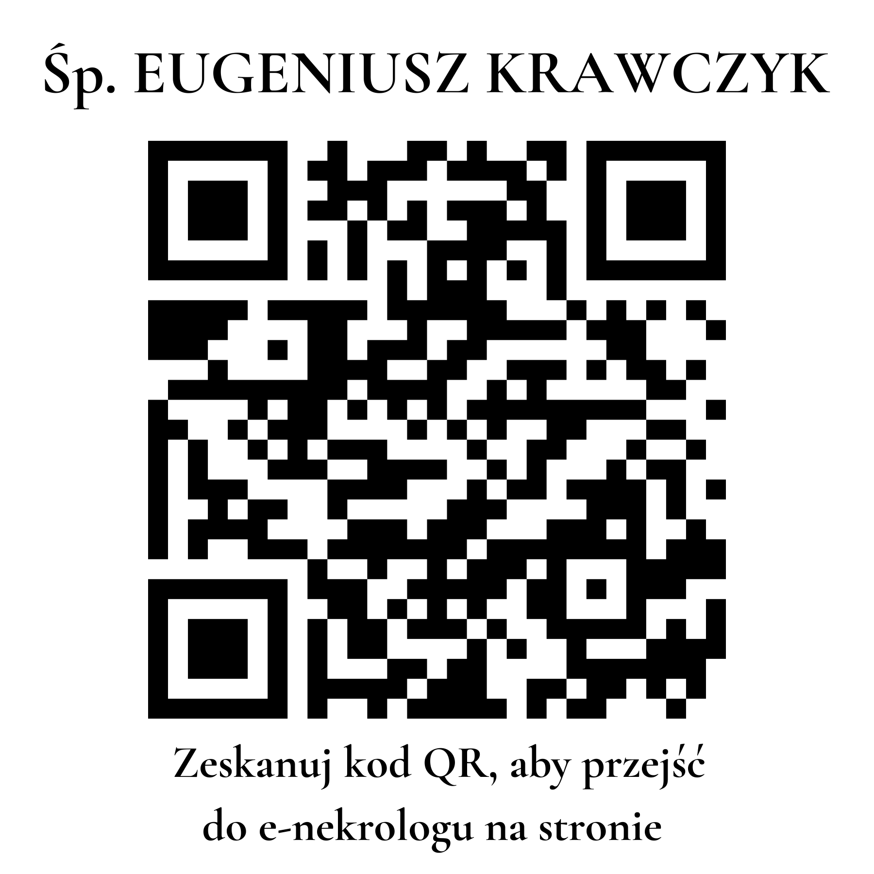 Kod QR do nekrologu EUGENIUSZ KRAWCZYK