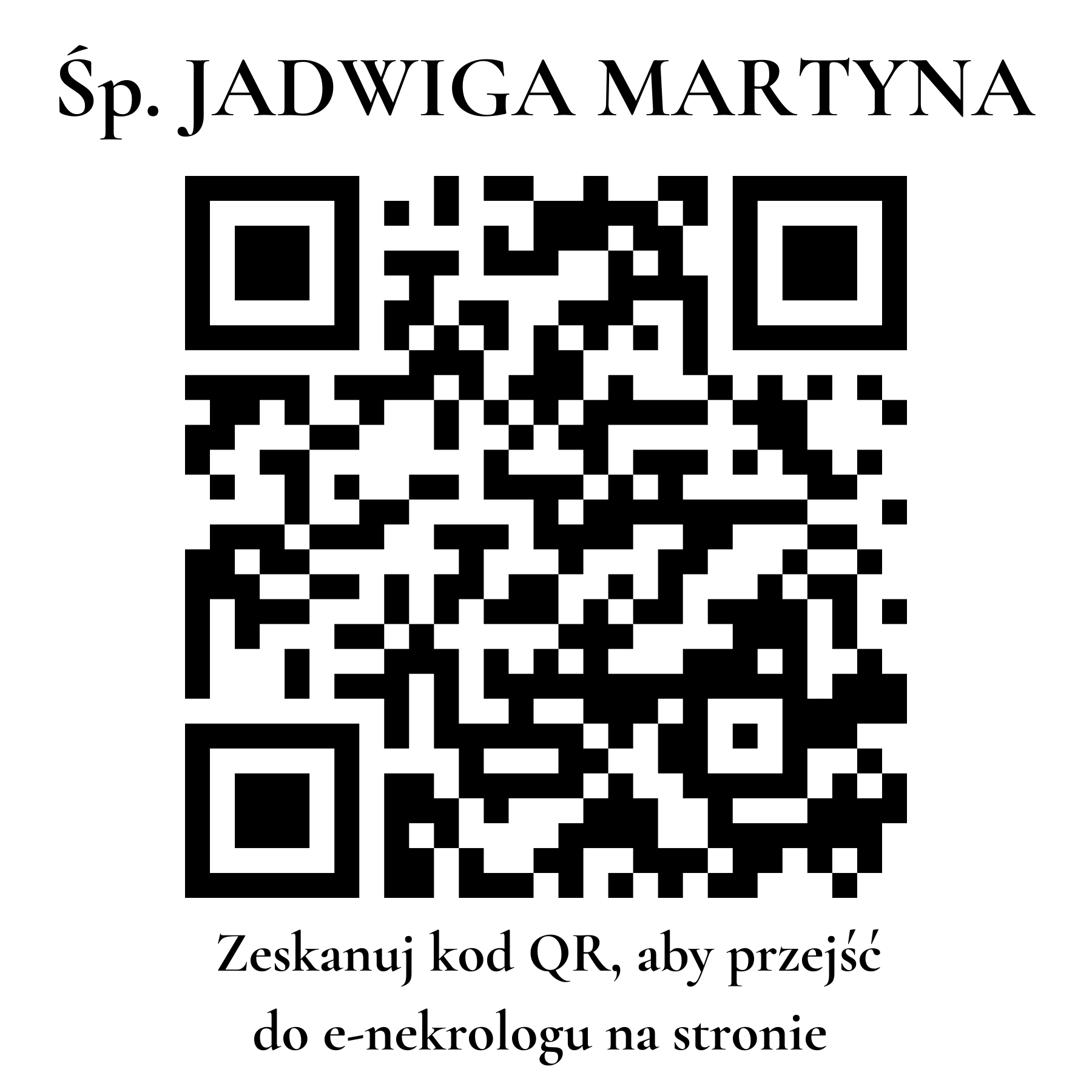 Kod QR do nekrologu JADWIGA MARTYNA