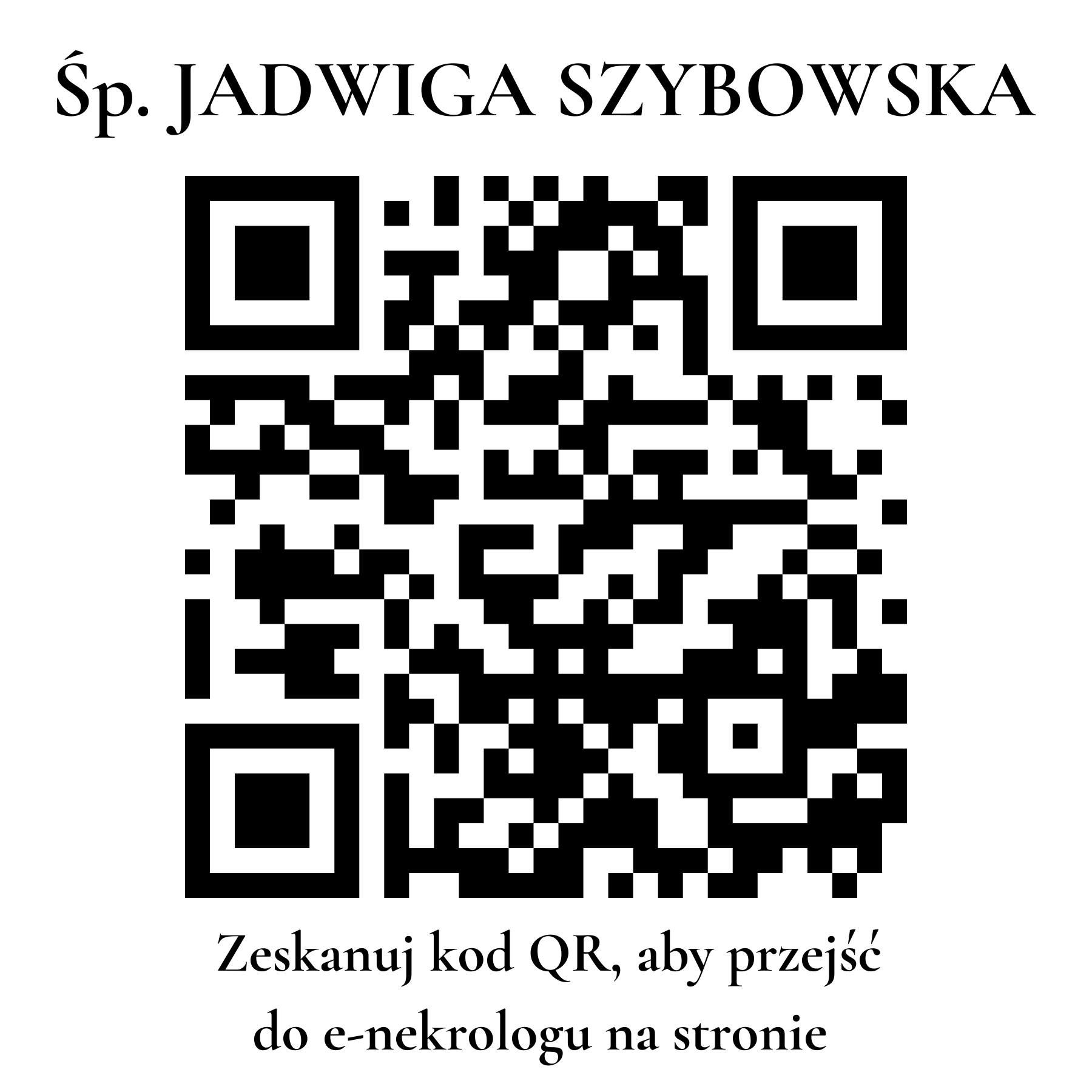 Kod QR do nekrologu JADWIGA SZYBOWSKA