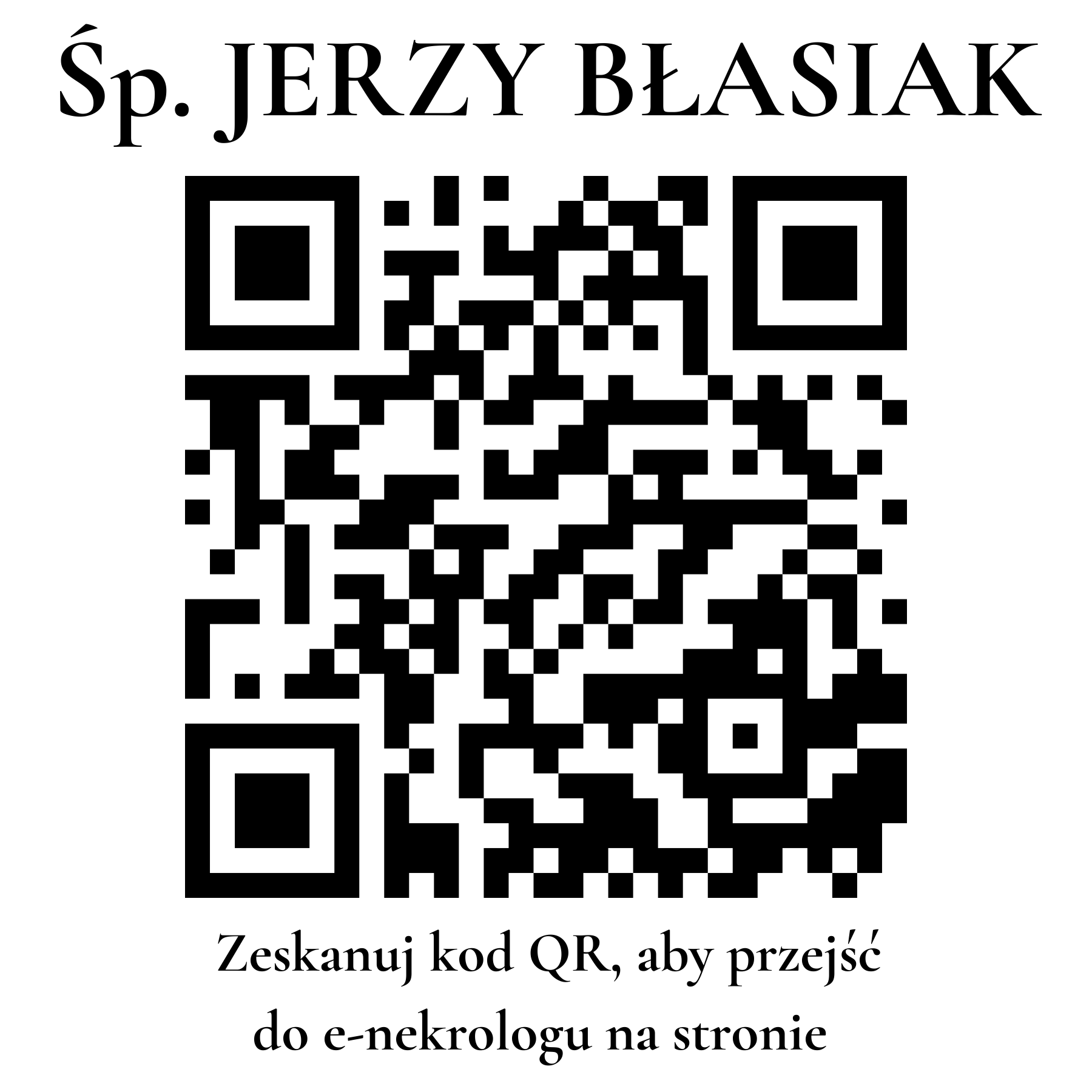 Kod QR do nekrologu JERZY BŁASIAK