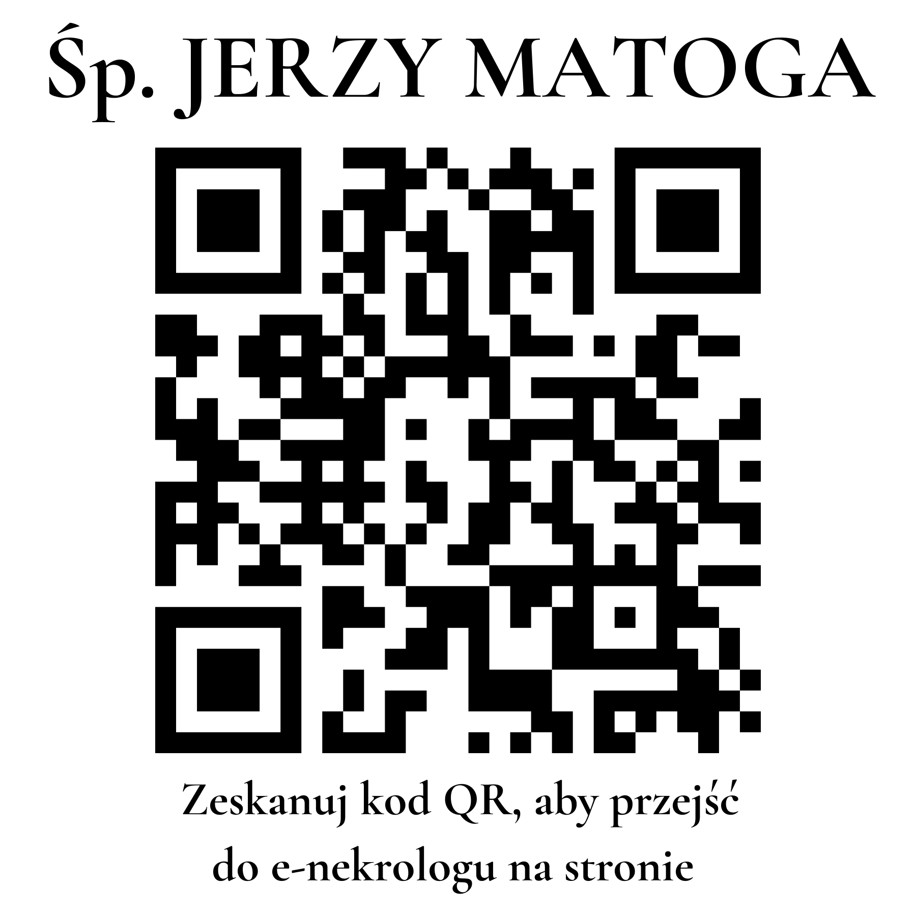 Kod QR do nekrologu JERZY MATOGA