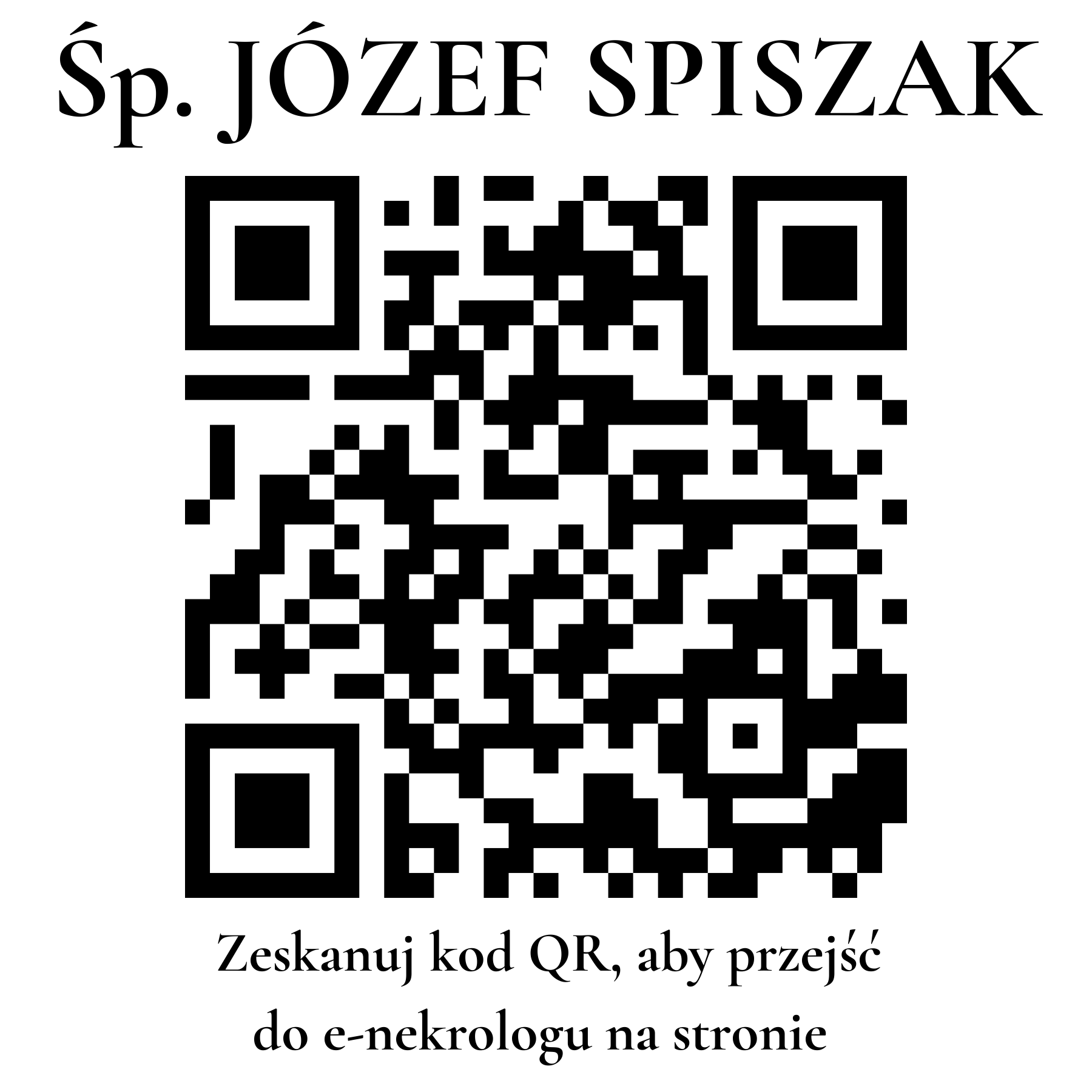 Kod QR do nekrologu JÓZEF SPISZAK