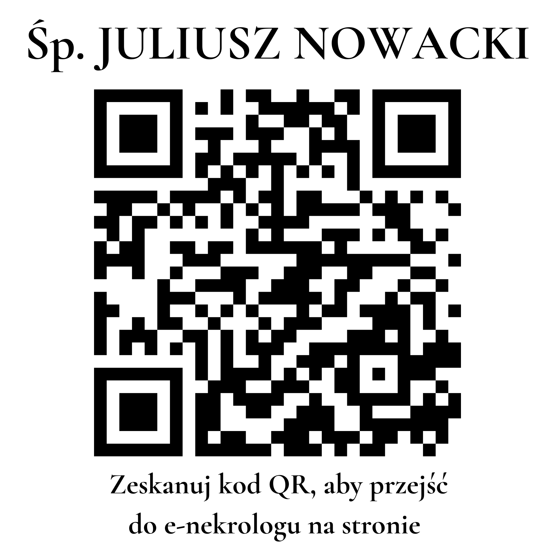 Kod QR do nekrologu JULIUSZ NOWACKI