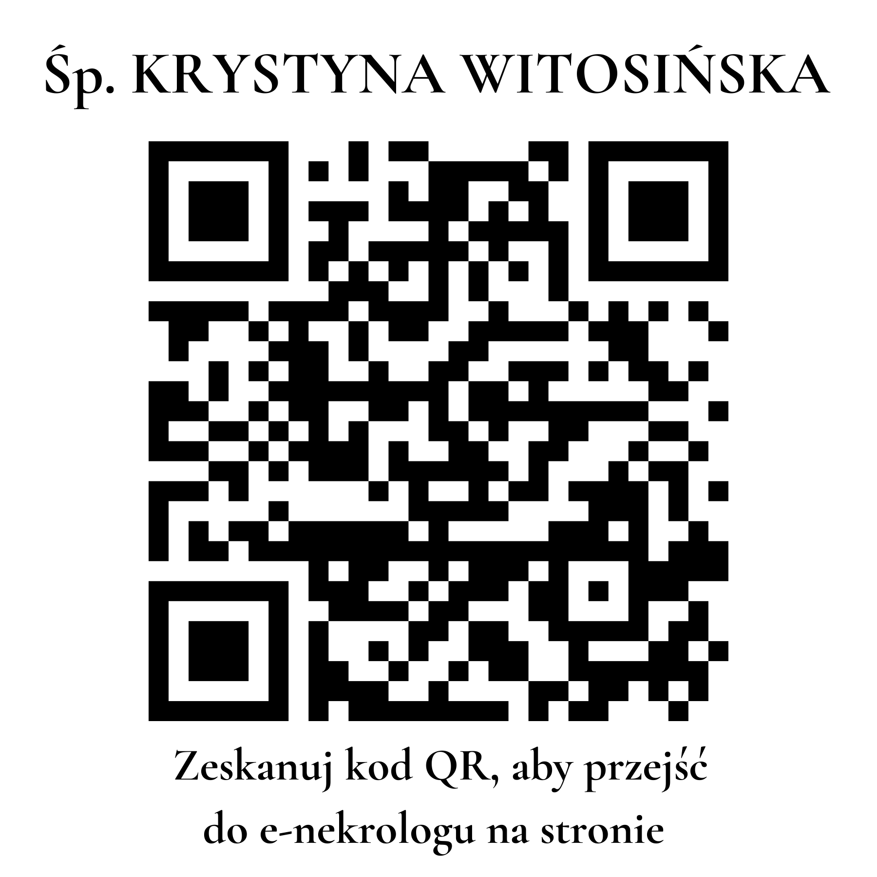 Kod QR do nekrologu KRYSTYNA WITOSIŃSKA