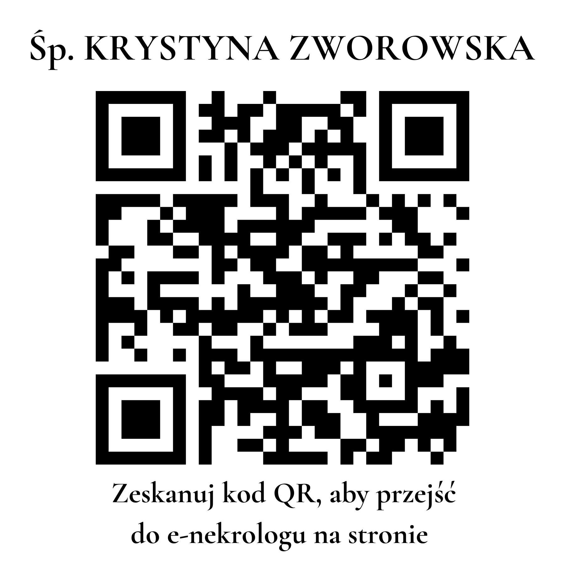 Kod QR do nekrologu KRYSTYNA ZWOROWSKA