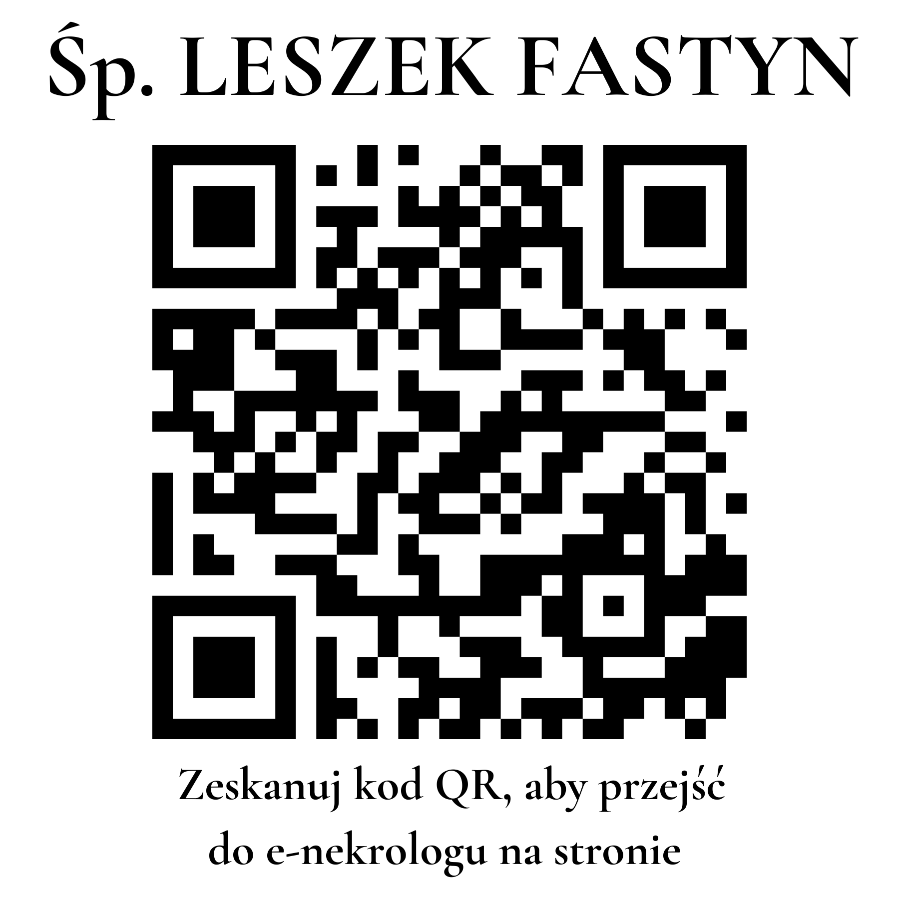 Kod QR do nekrologu LESZEK FASTYN