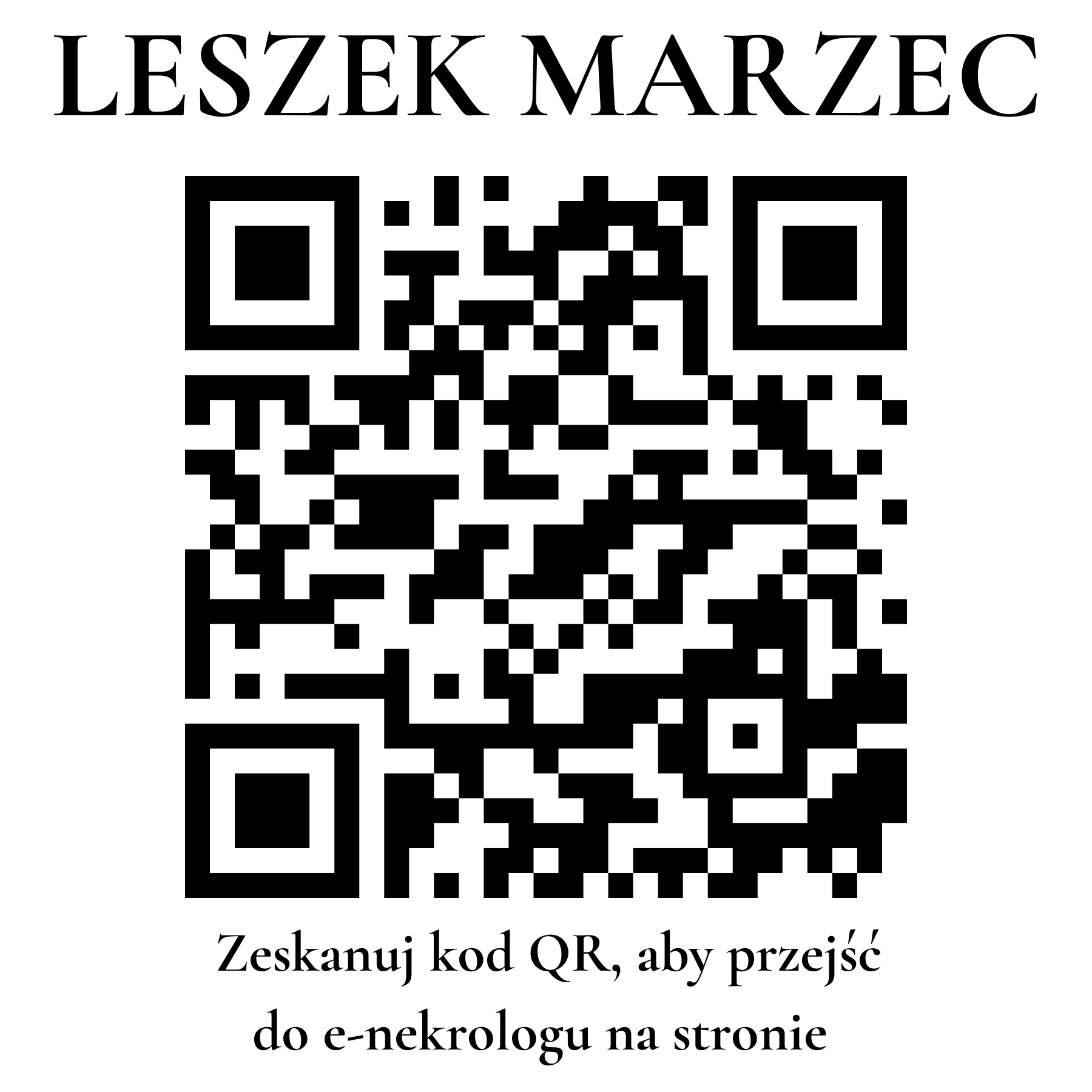 Kod QR do nekrologu LESZEK MARZEC