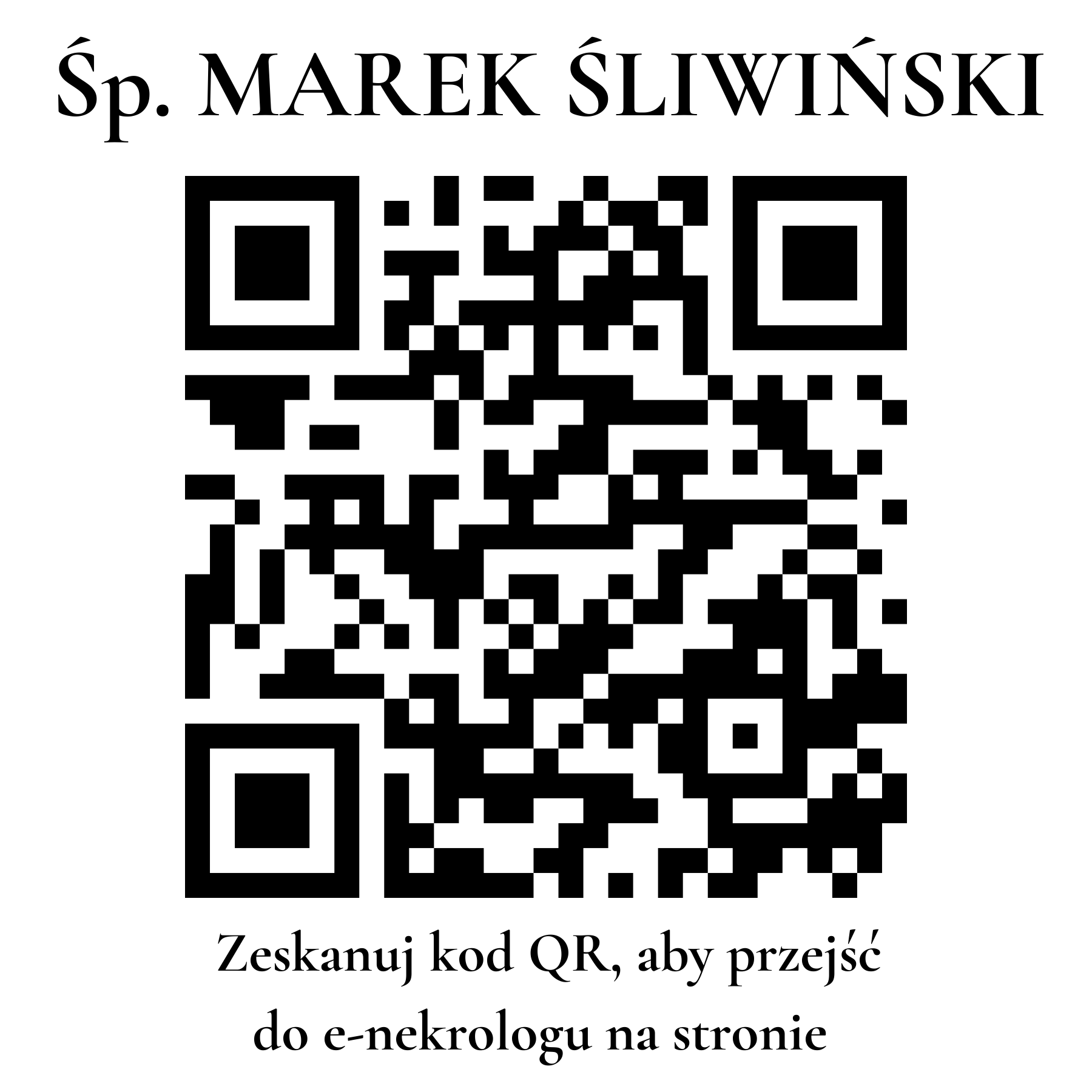 Kod QR do nekrologu MAREK ŚLIWIŃSKI