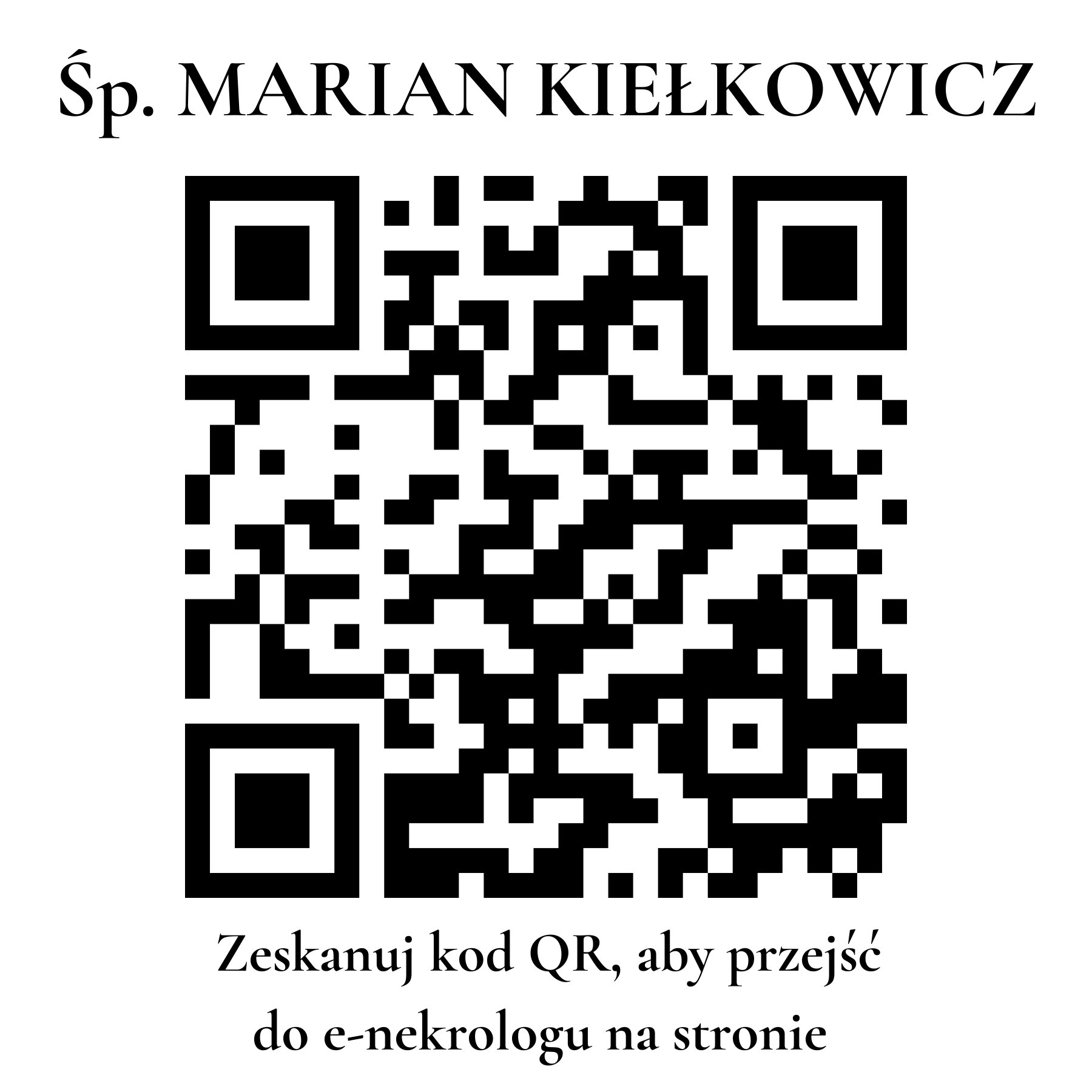 Kod QR do nekrologu MARIAN KIEŁKOWICZ