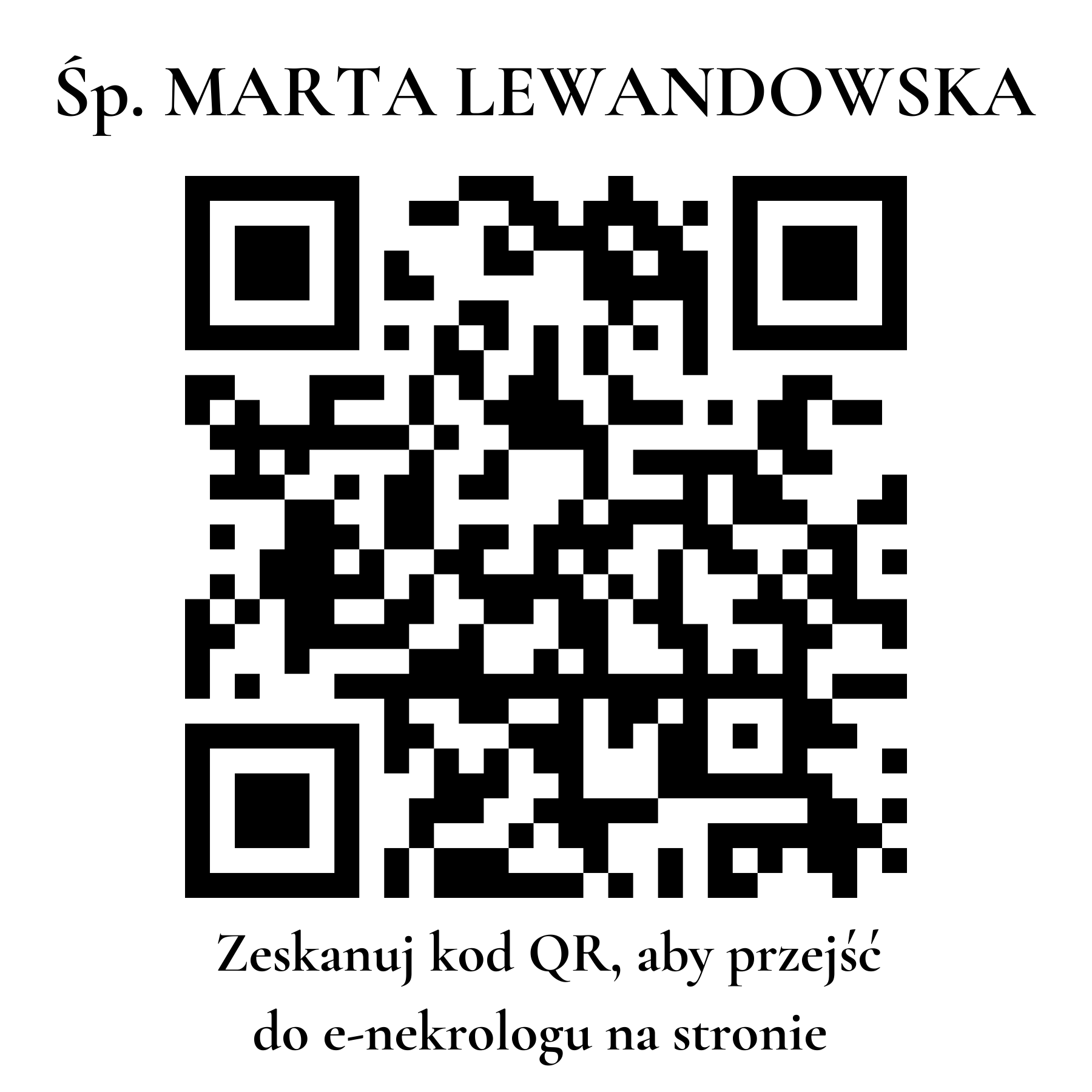 Kod QR do nekrologu MARTA LEWANDOWSKA
