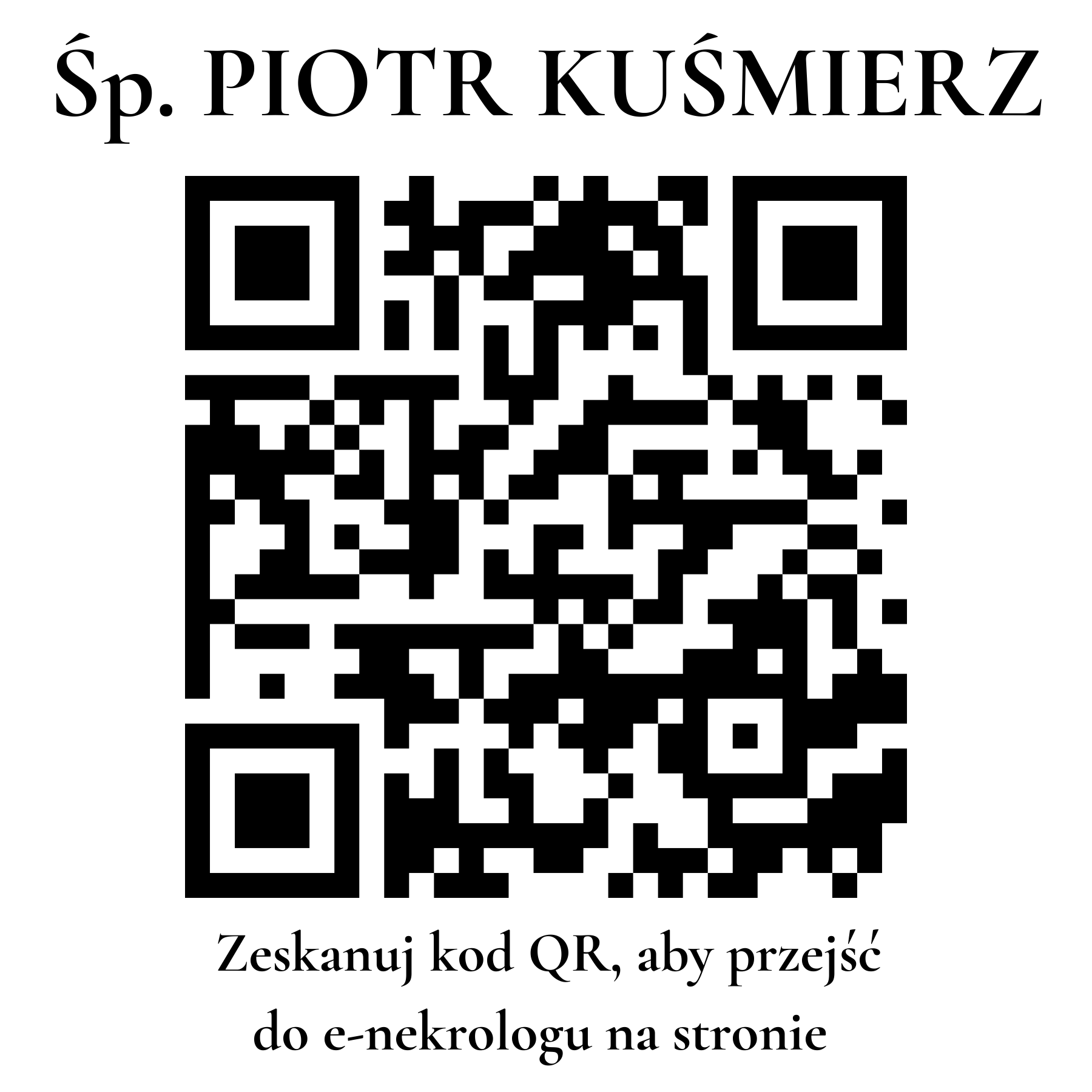 Kod QR do nekrologu PIOTR KUŚMIERZ