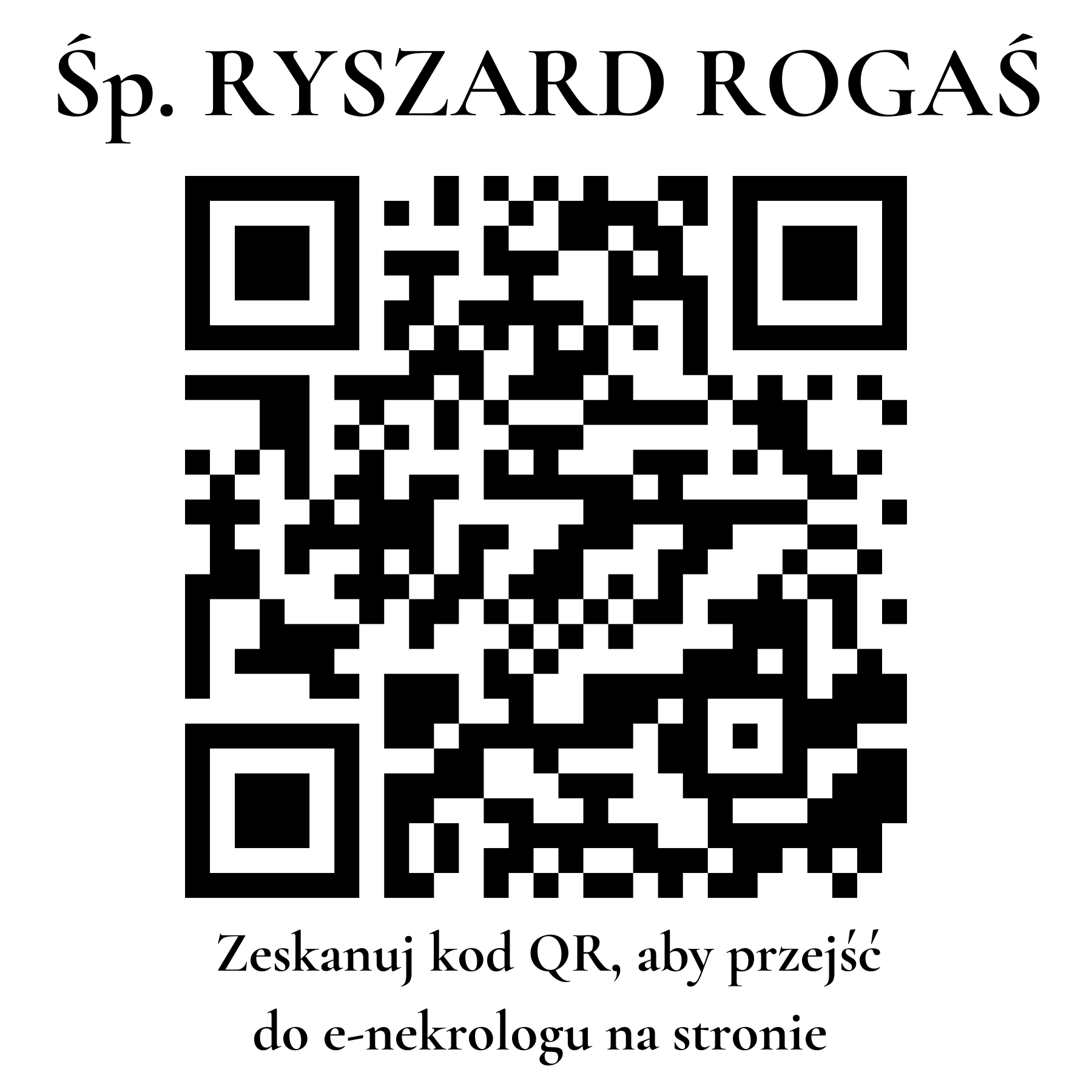 Kod QR do nekrologu RYSZARD ROGAŚ