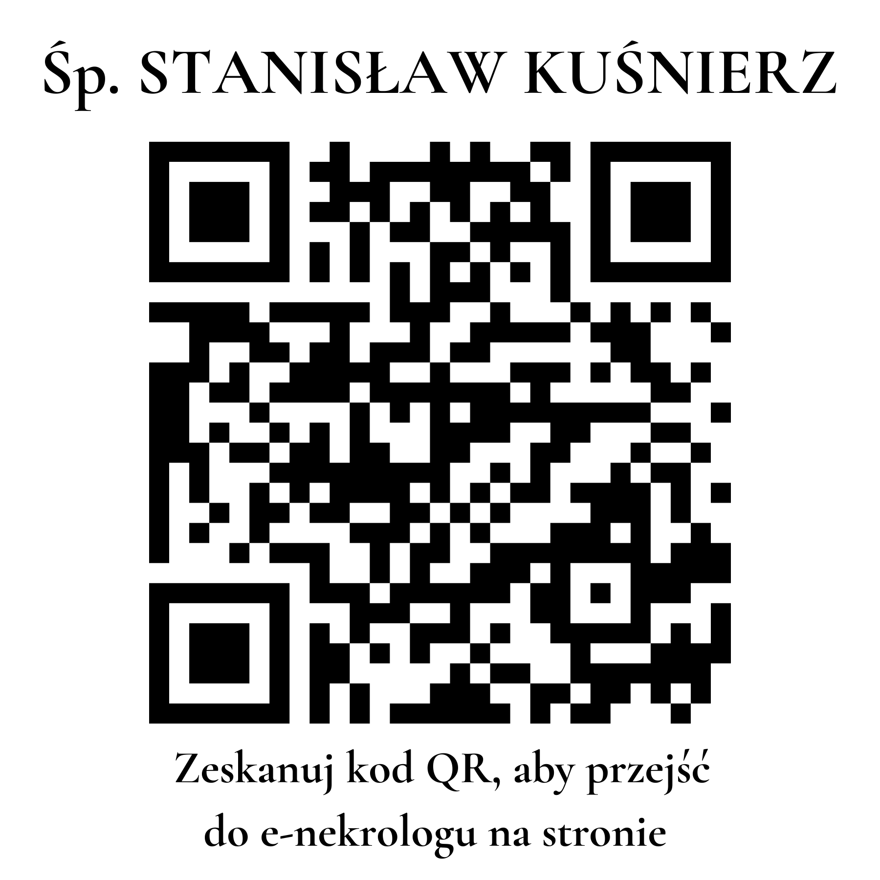 Kod QR do nekrologu STANISŁAW KUŚNIERZ
