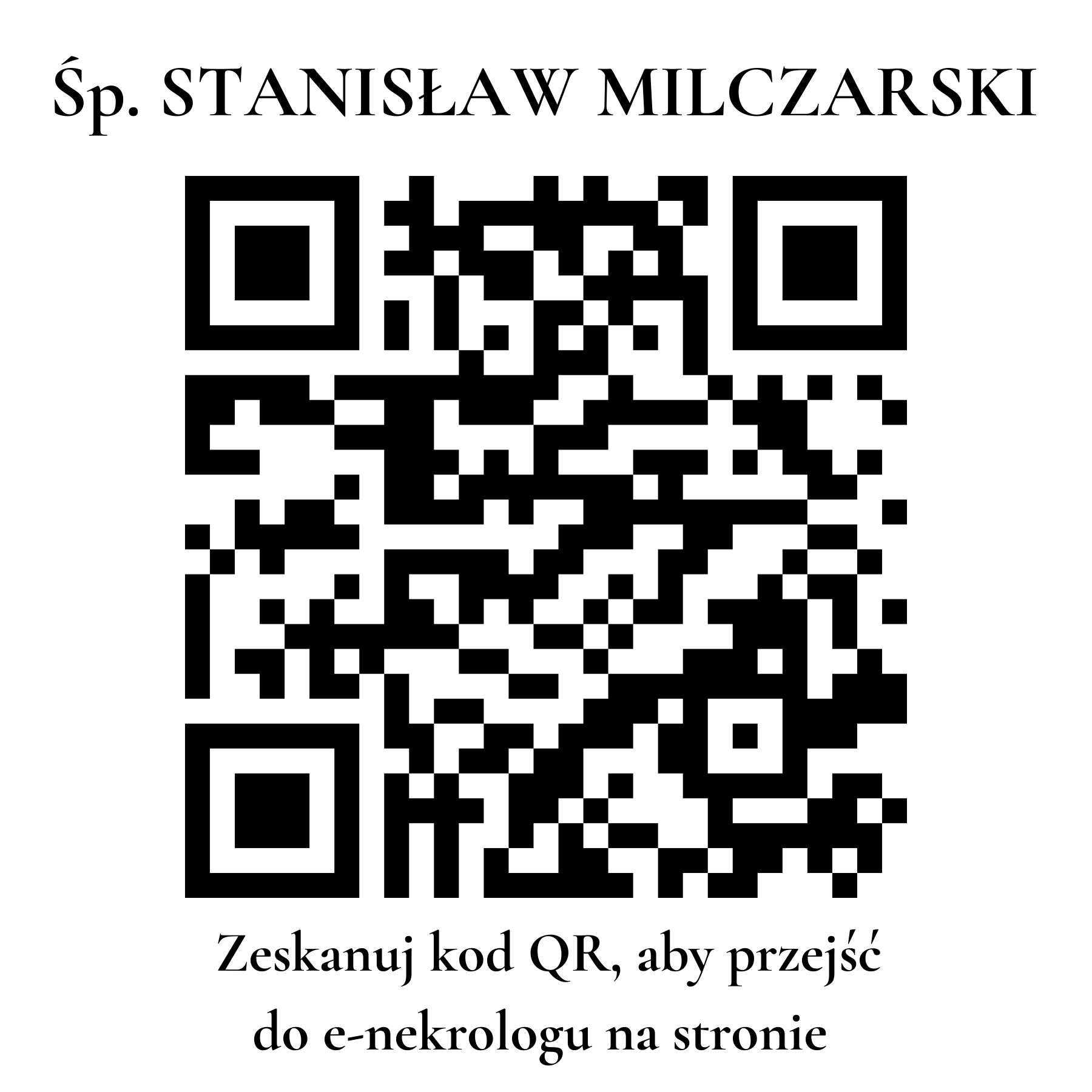 Kod QR do nekrologu STANISŁAW MILCZARSKI