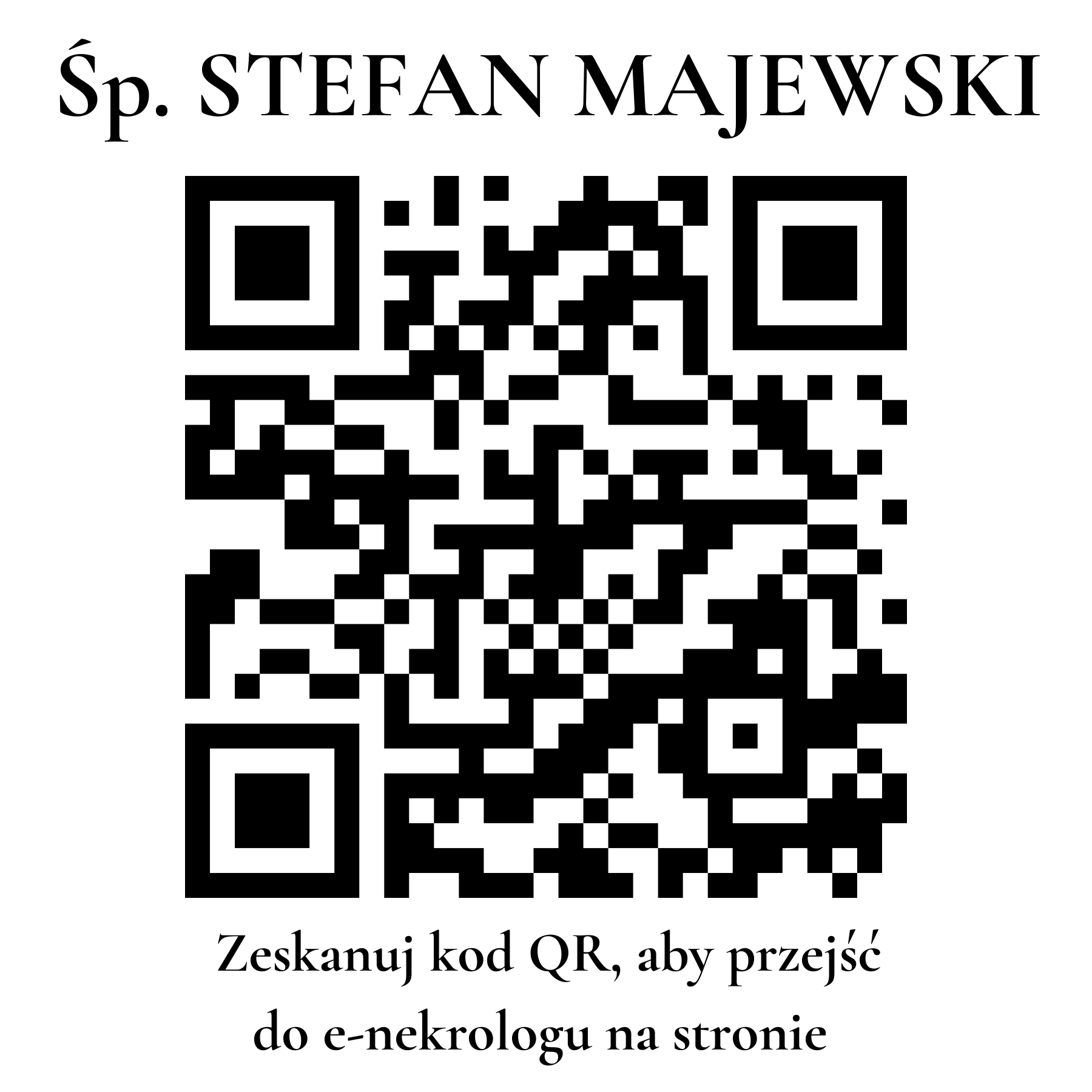 Kod QR do nekrologu STEFAN MAJEWSKI