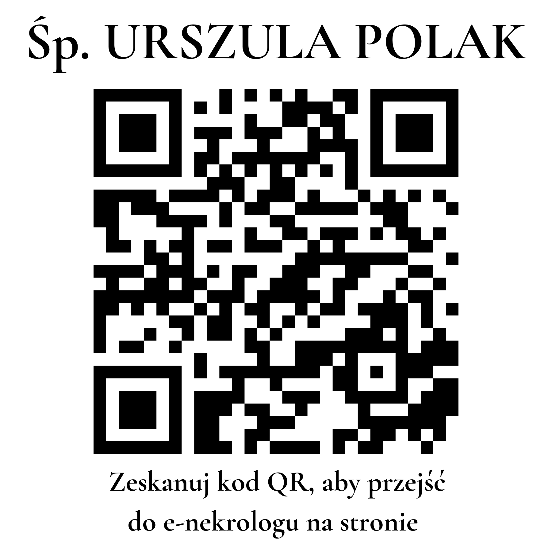 Kod QR do nekrologu URSZULA POLAK