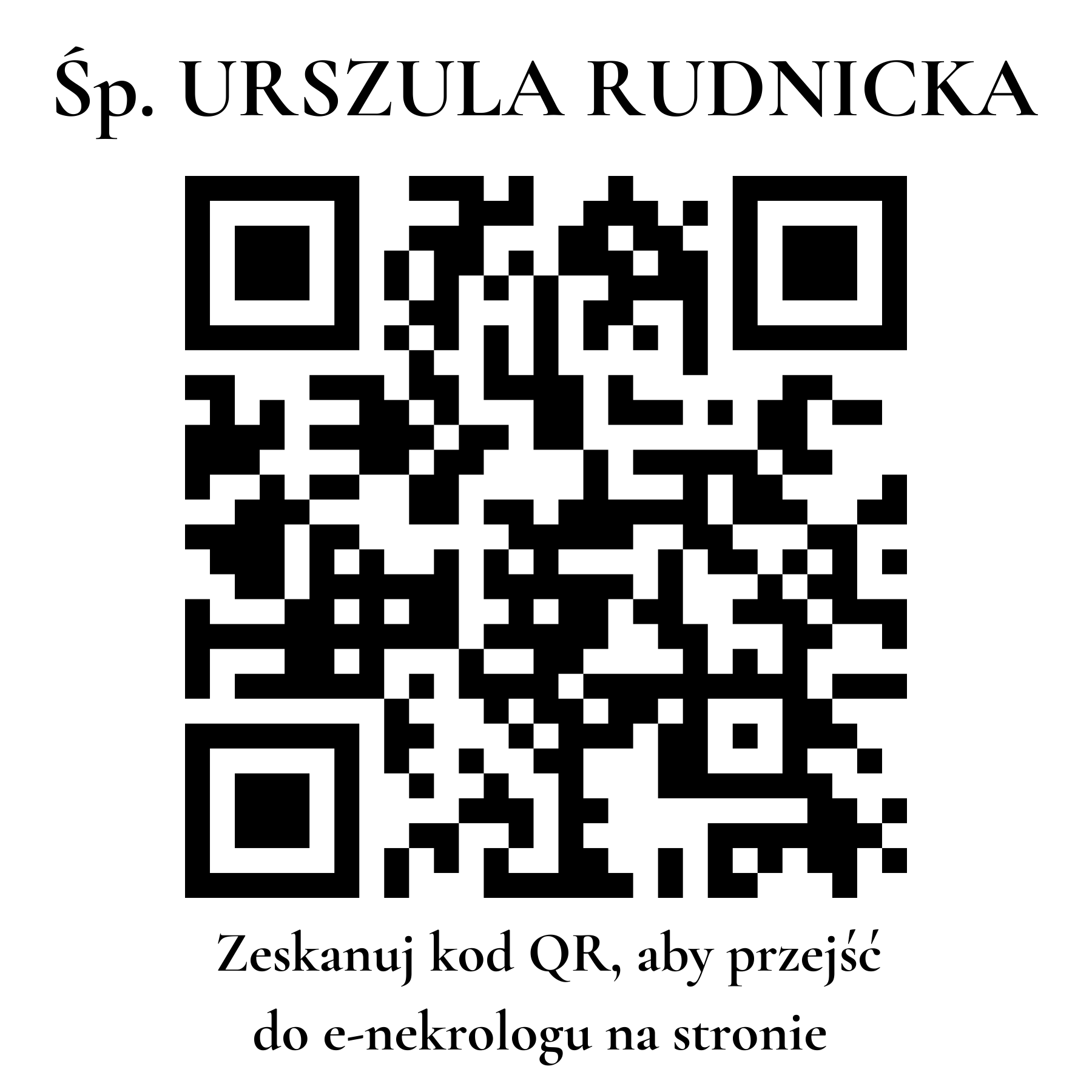 Kod QR do nekrologu URSZULA RUDNICKA
