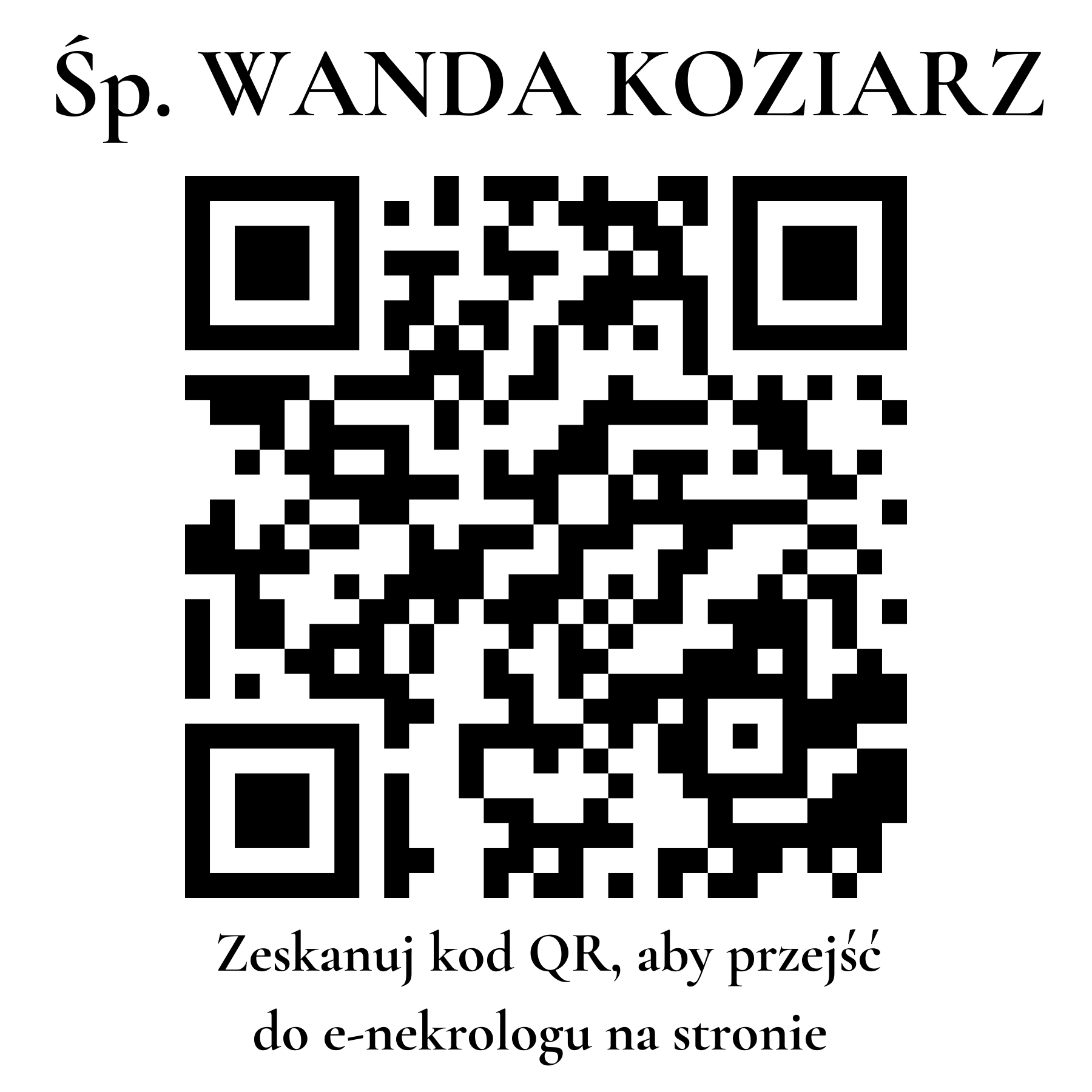 Kod QR do nekrologu WANDA KOZIARZ