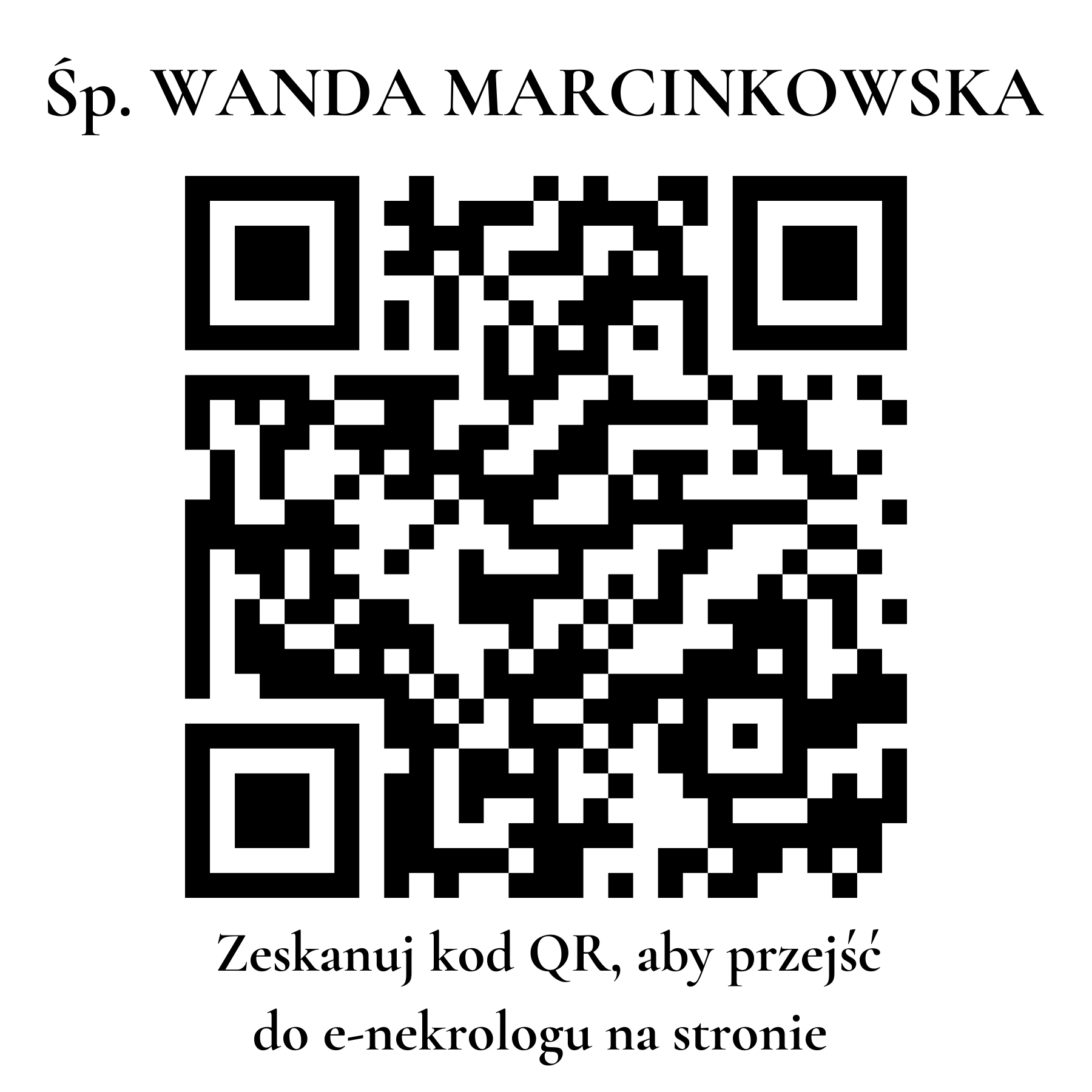 Kod QR do nekrologu WANDA MARCINKOWSKA