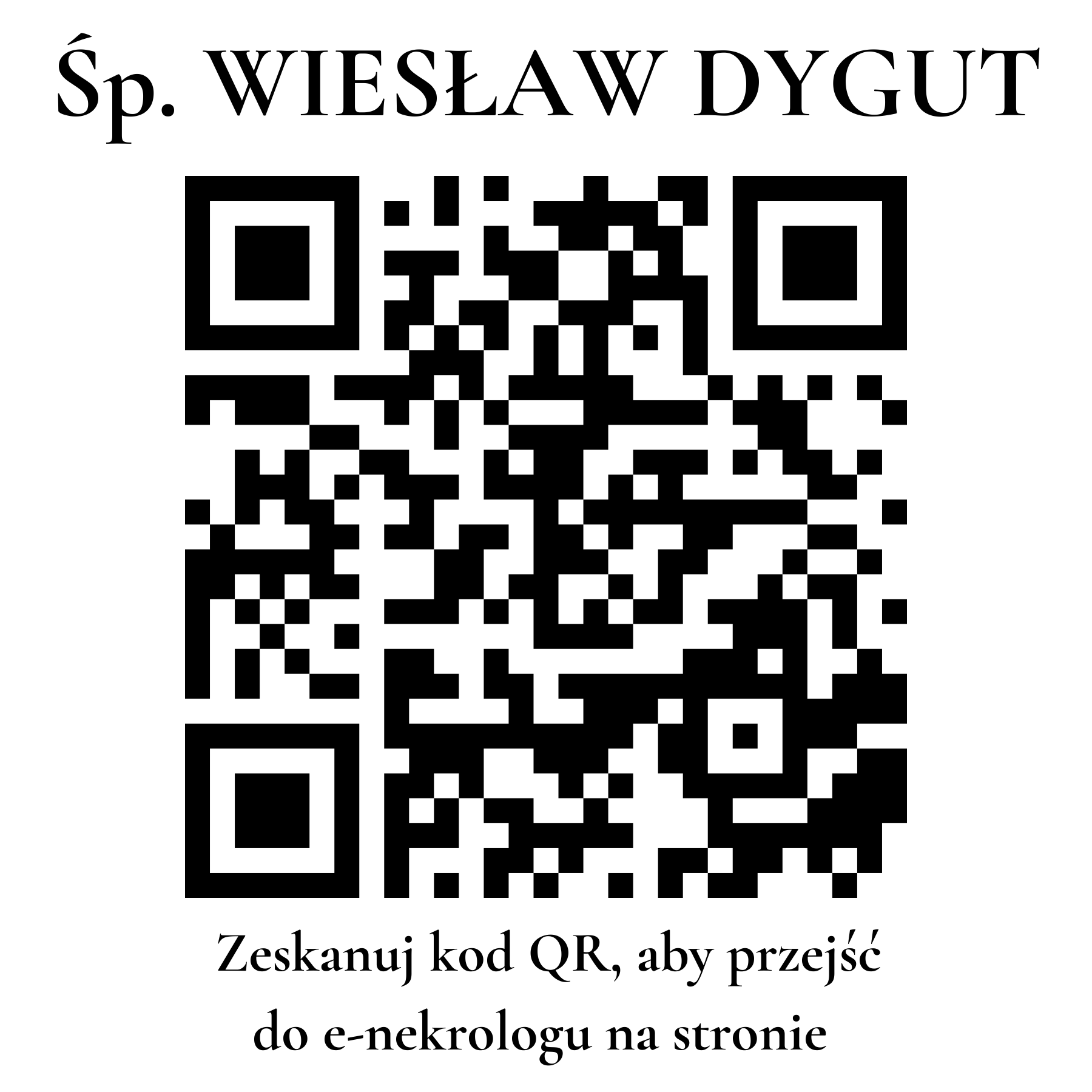 Kod QR do nekrologu WIESŁAW DYGUT Kod QR do nekrologu WIESŁAW DYGUT