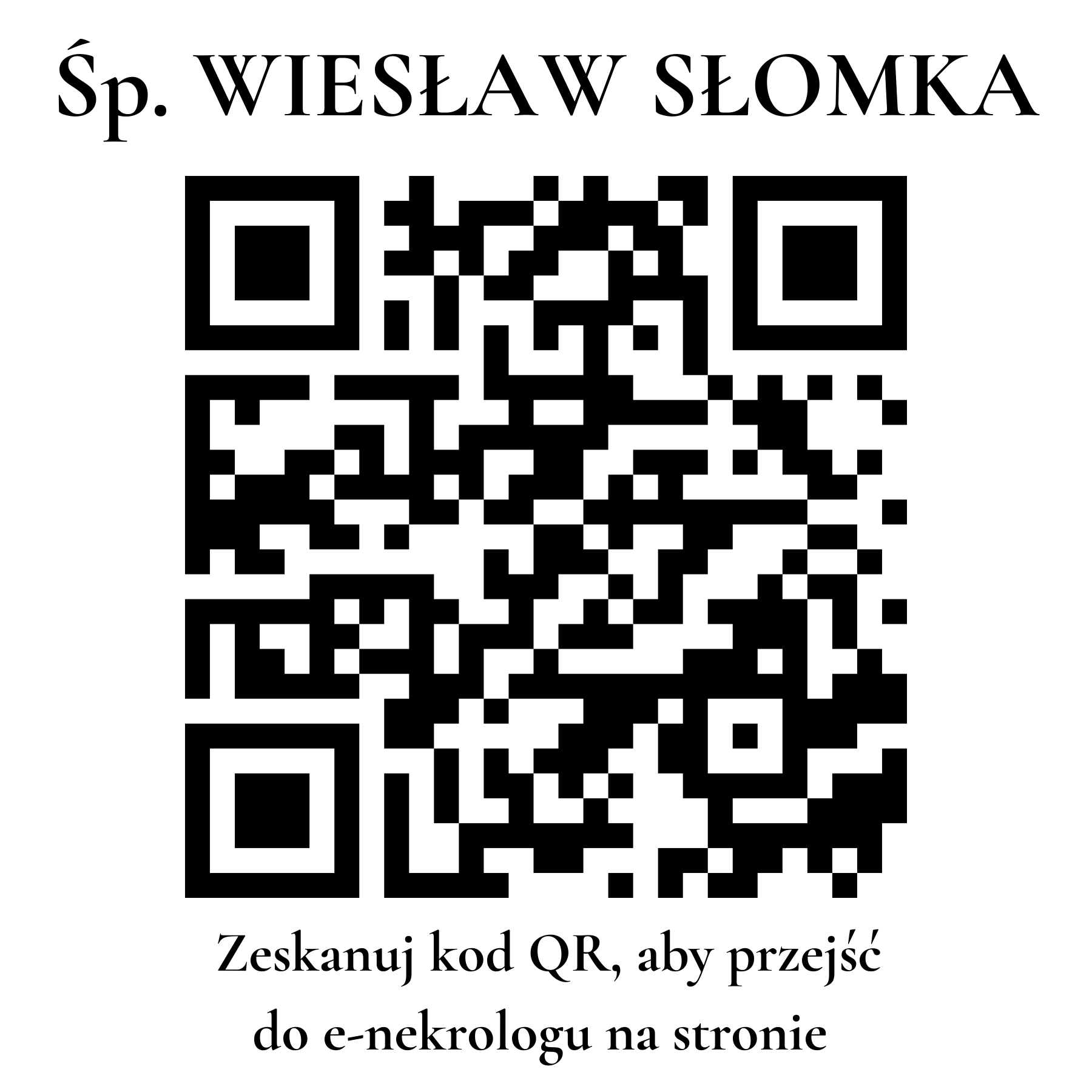 Kod QR do nekrologu WIESŁAW SŁOMKA