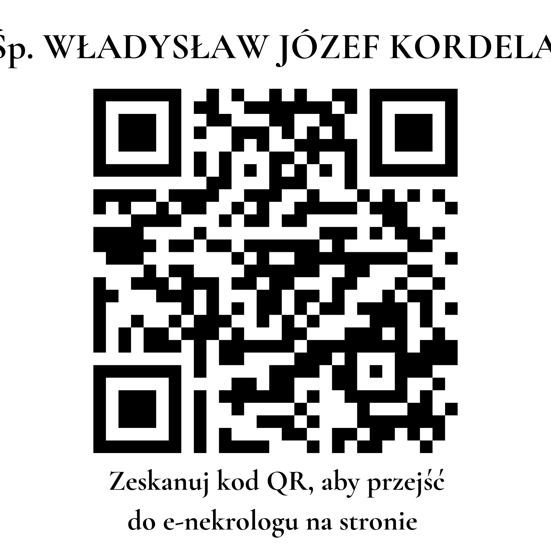 Kod QR do nekrologu WŁADYSŁAW JÓZEF KORDELA