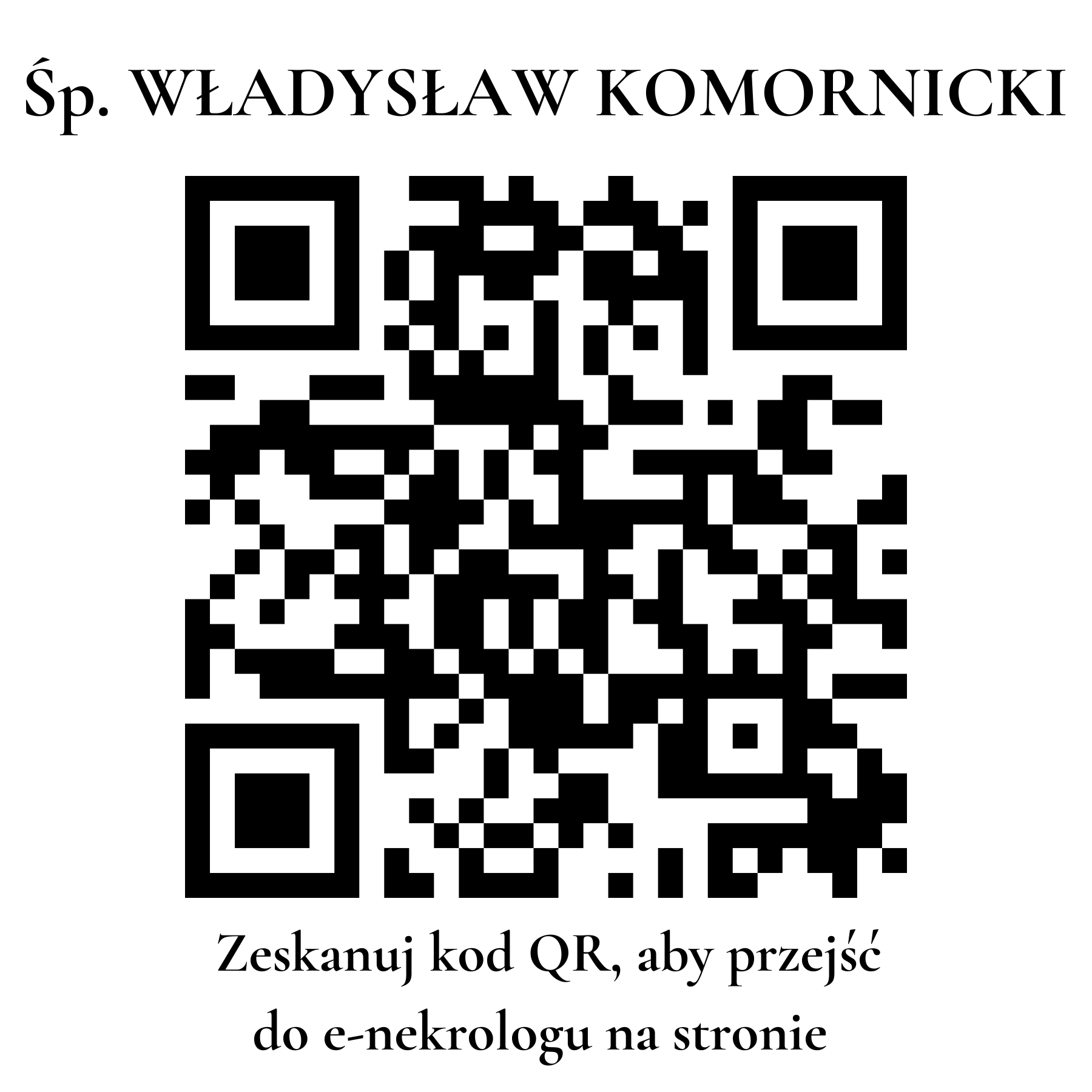 Kod QR do nekrologu WŁADYSŁAW KOMORNICKI