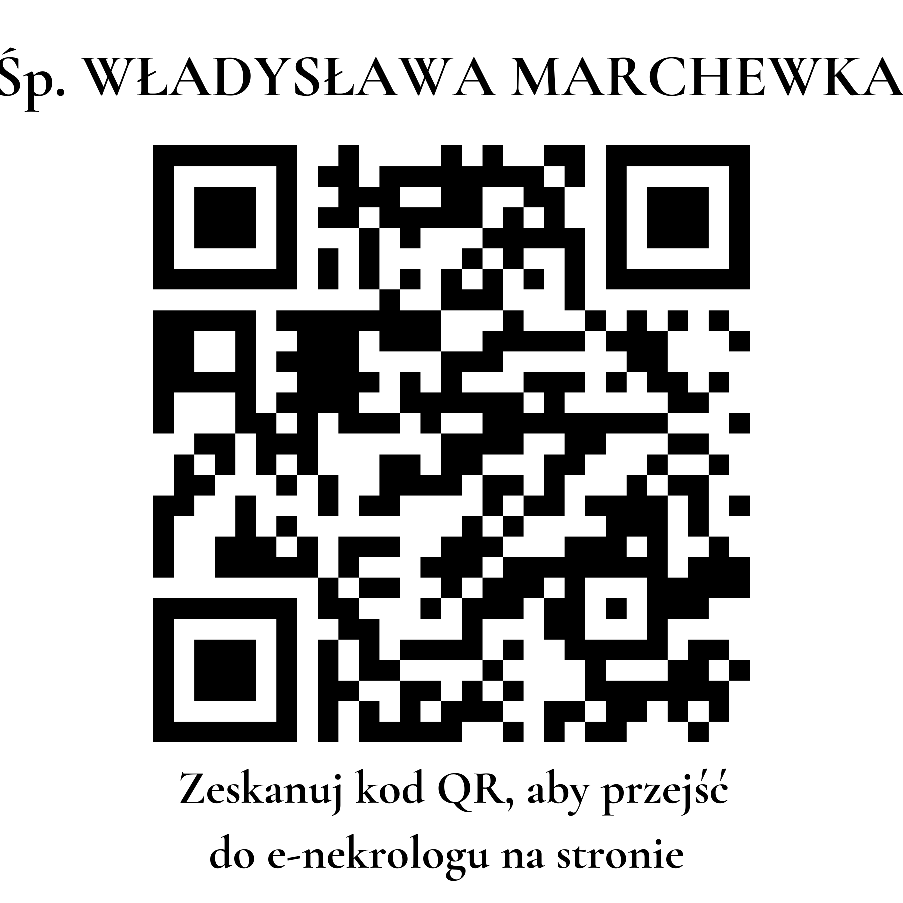 Kod QR do nekrologu WŁADYSŁAWA MARCHEWKA