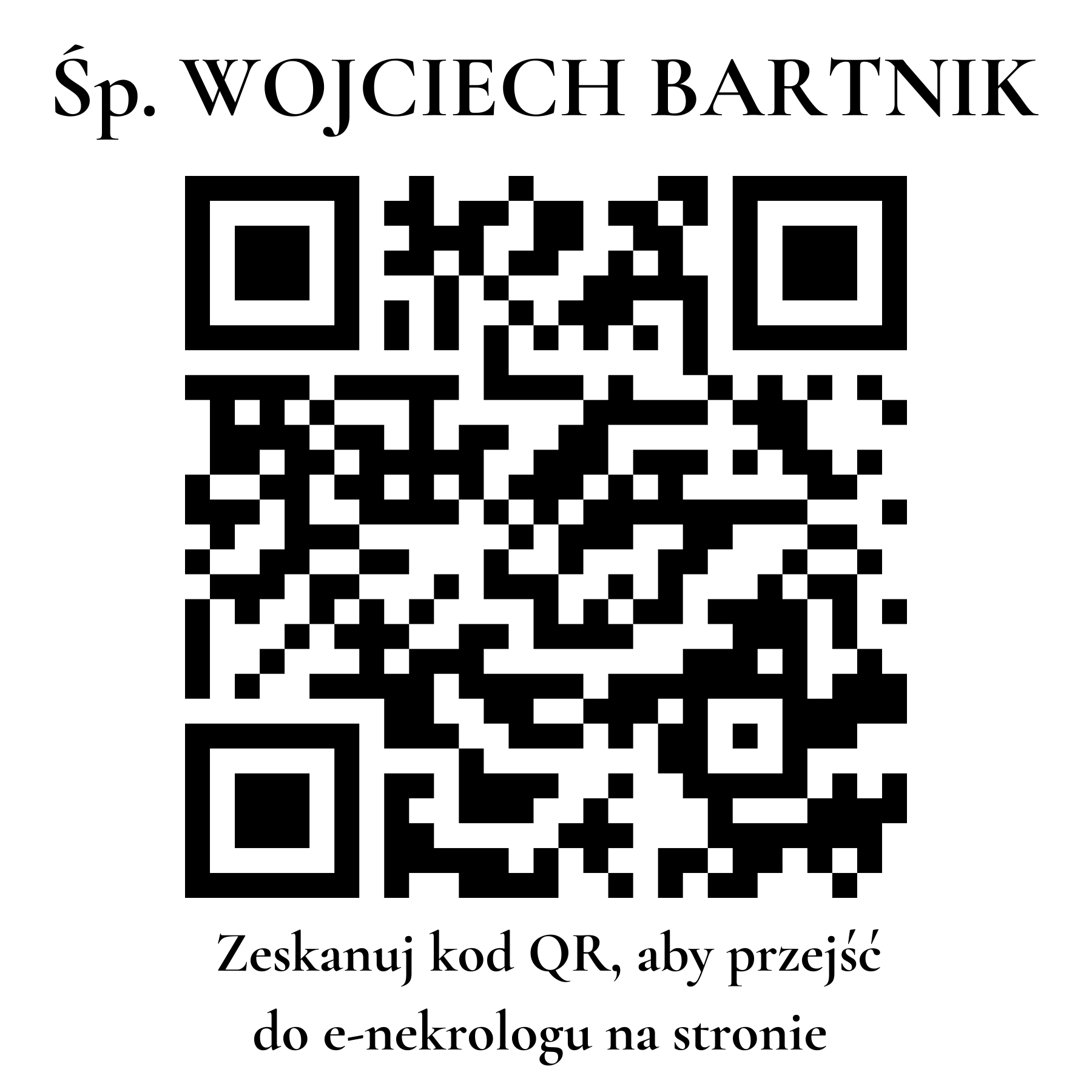 Kod QR do nekrologu WOJCIECH BARTNIK