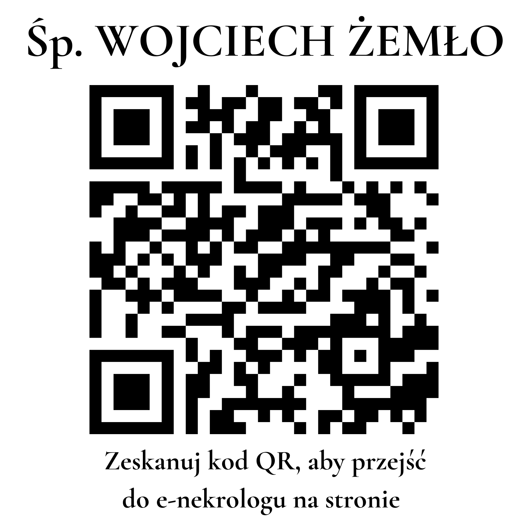 Kod QR do nekrologu WOJCIECH ŻEMŁO Kod QR do nekrologu WOJCIECH ŻEMŁO